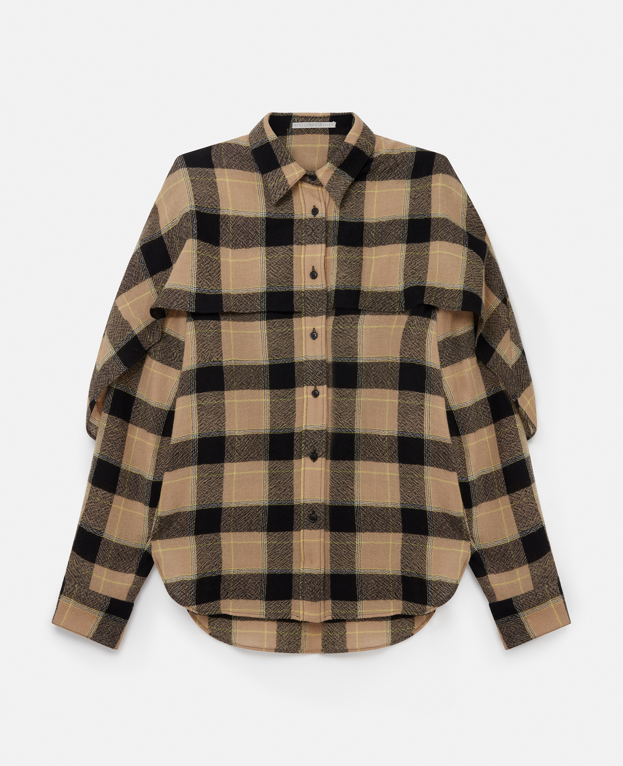 Stella McCartney – Layered Check Shirt, Woman, Beige and black, Size: 38