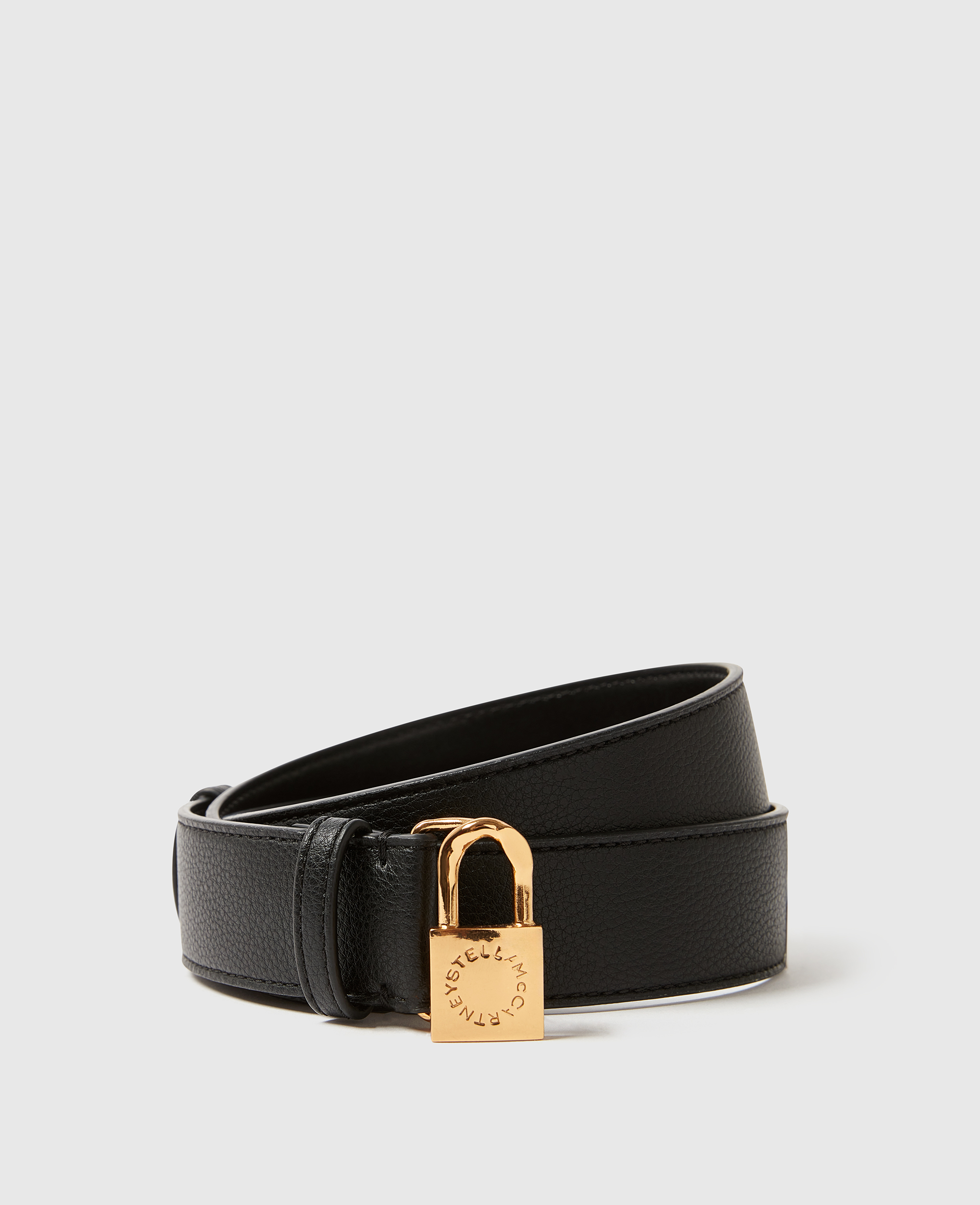 Stella Mccartney Ryder Padlock Belt In Black