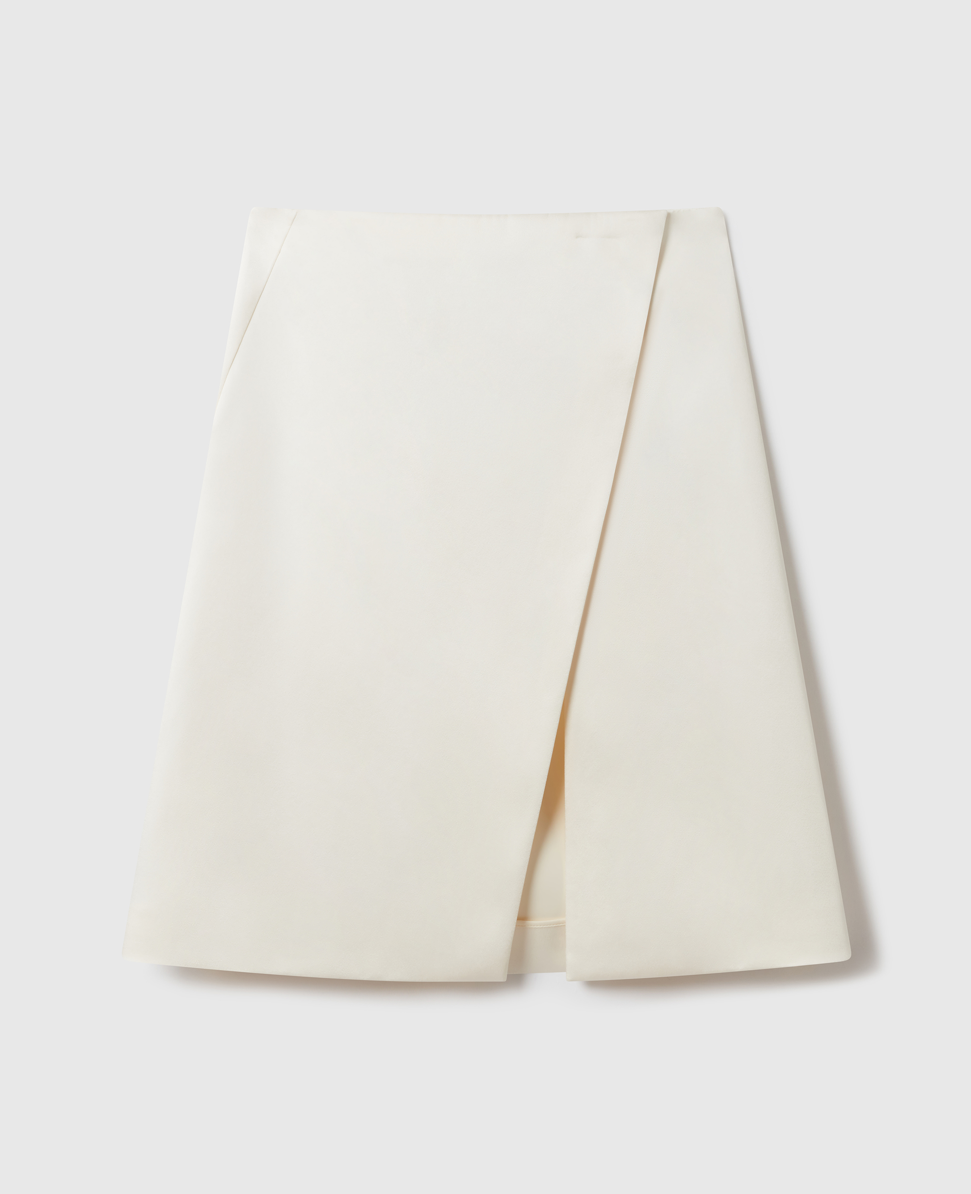 Stella McCartney - Tailored Satin Midi Skirt, Woman, Cream, Size: 38