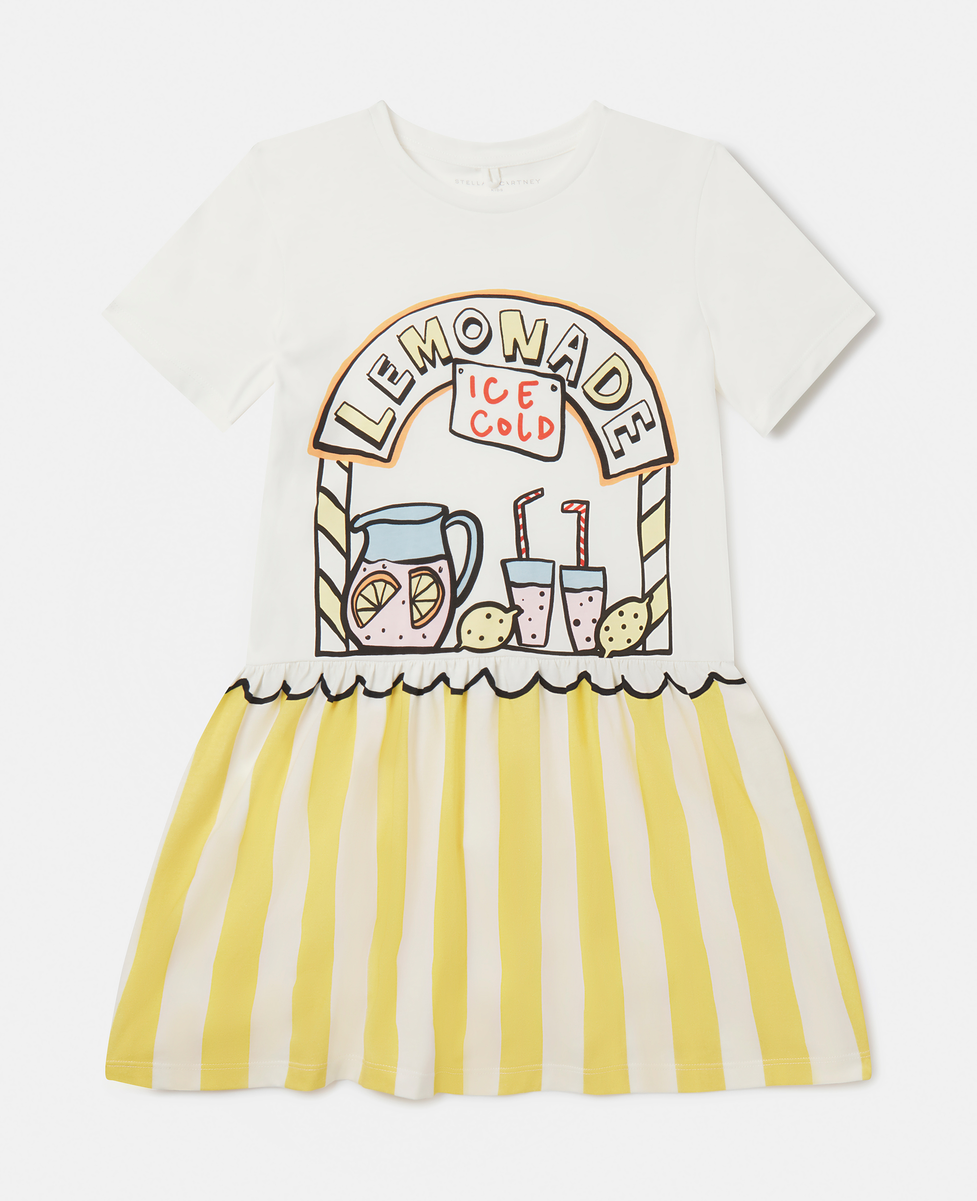Stella Mccartney Kids' Lemonade Stand T-shirt Dress In Cream