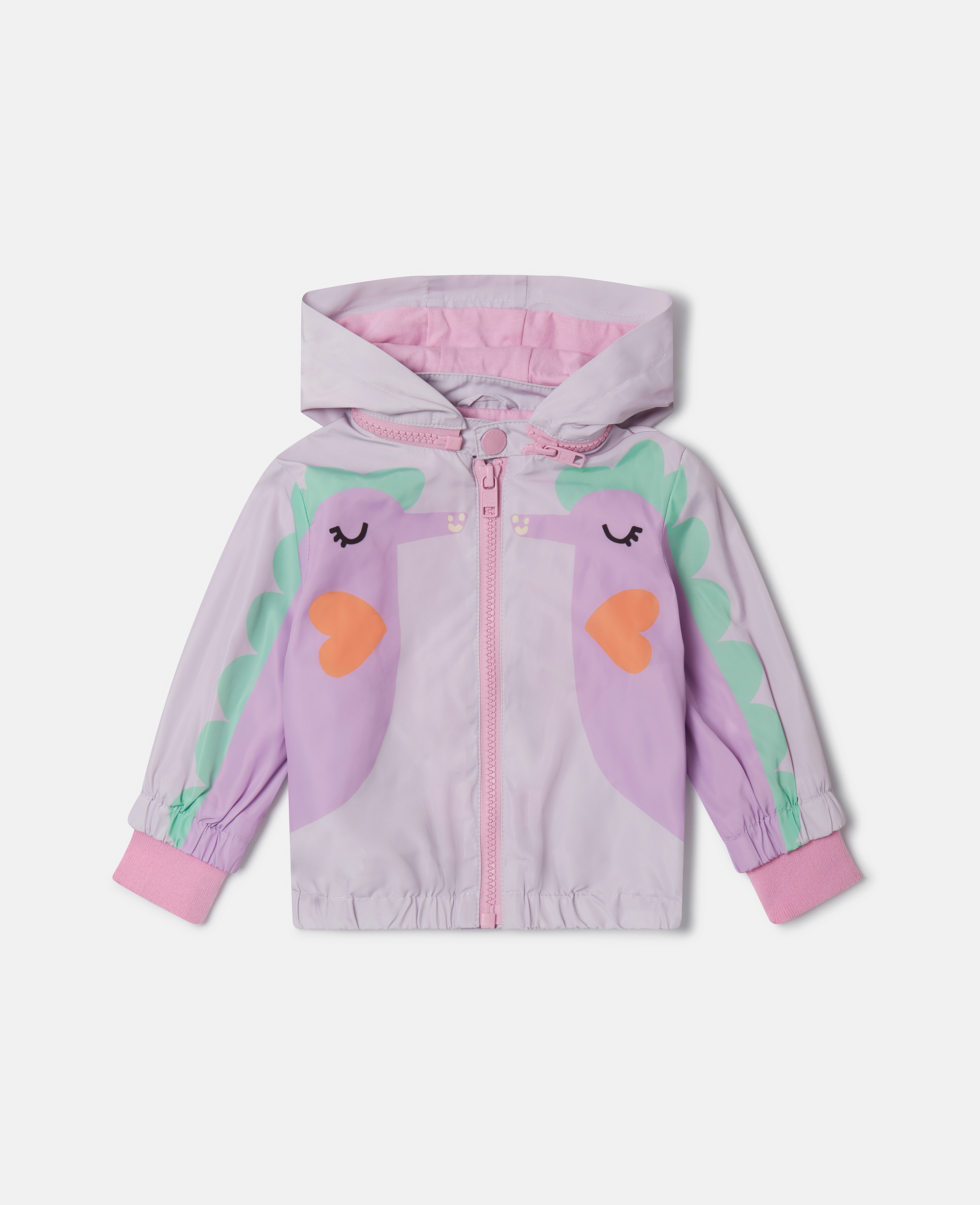 Stella McCartney – Double Seahorse Print Hooded Jacket, Woman, Lilac, Size: 9m