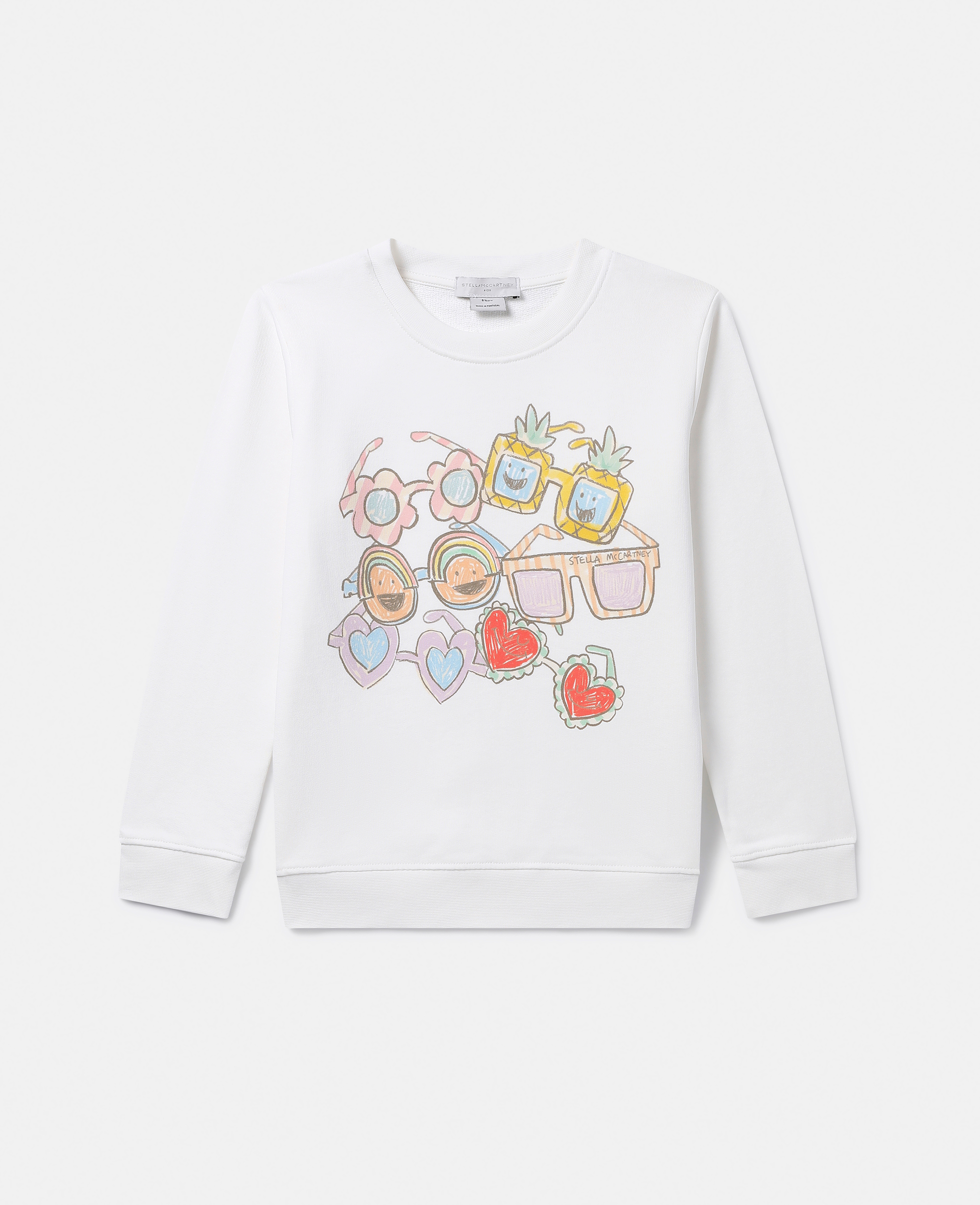 Stella Mccartney Kids' Sunglasses Doodle Sweatshirt In Ivory