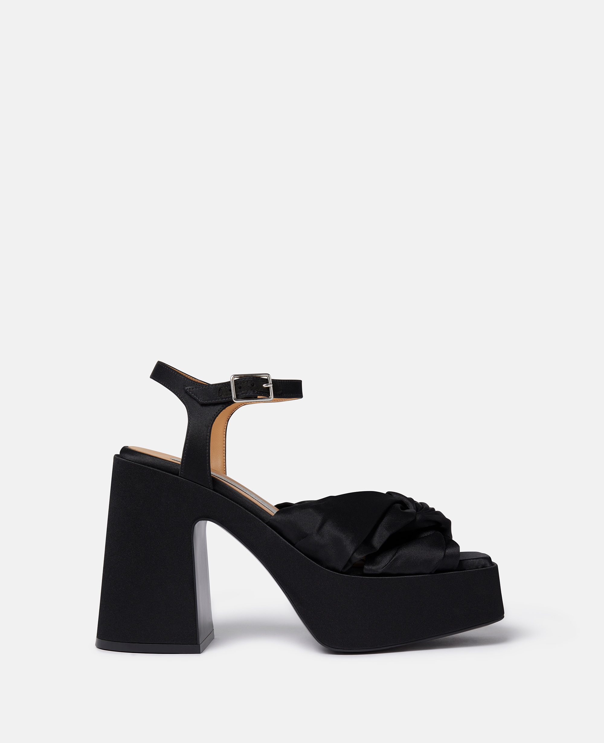 Stella Mccartney Skyla Buckle Platform Sandals In Midnight Black