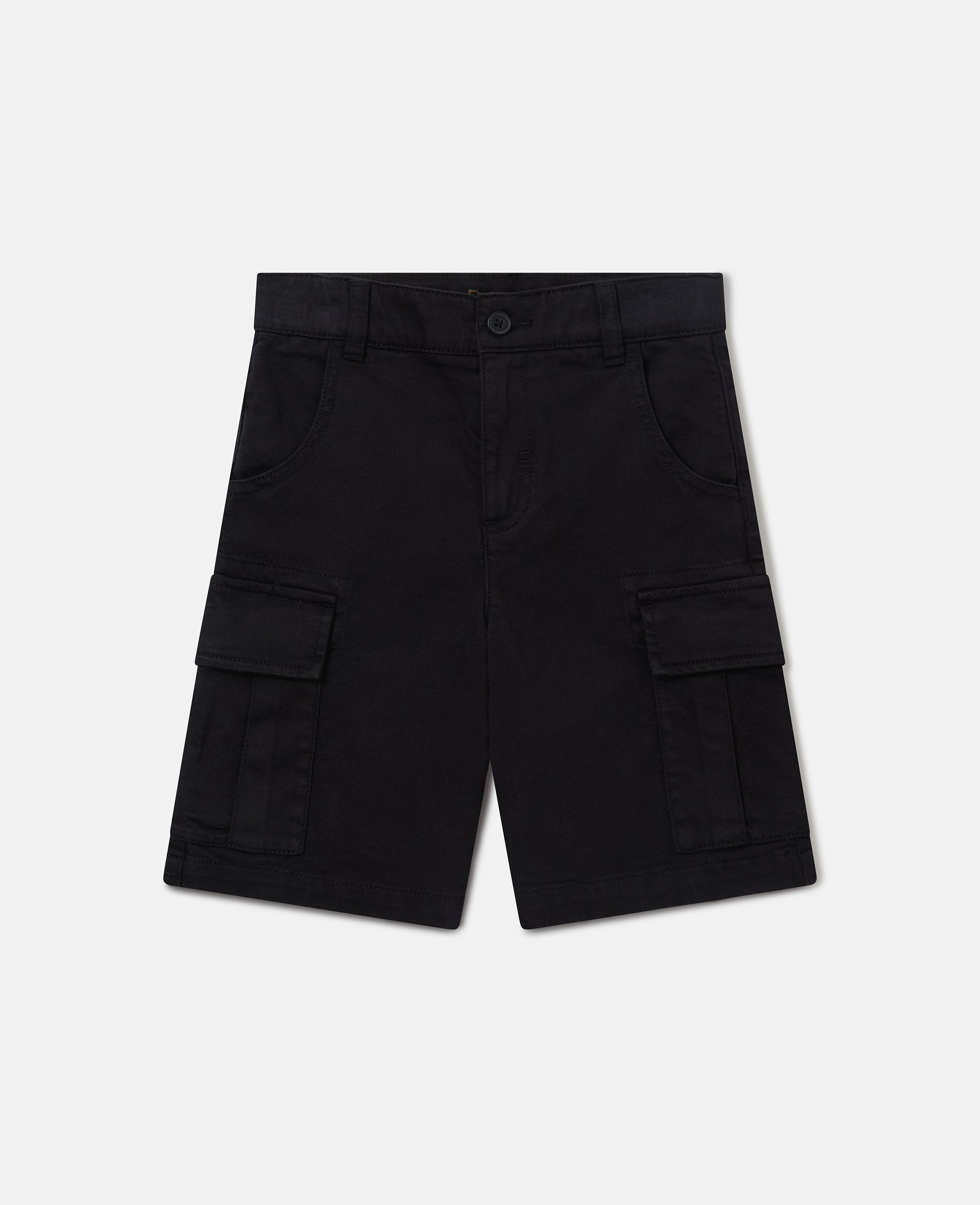 Stella Mccartney Gabardine Cargo Shorts In Black