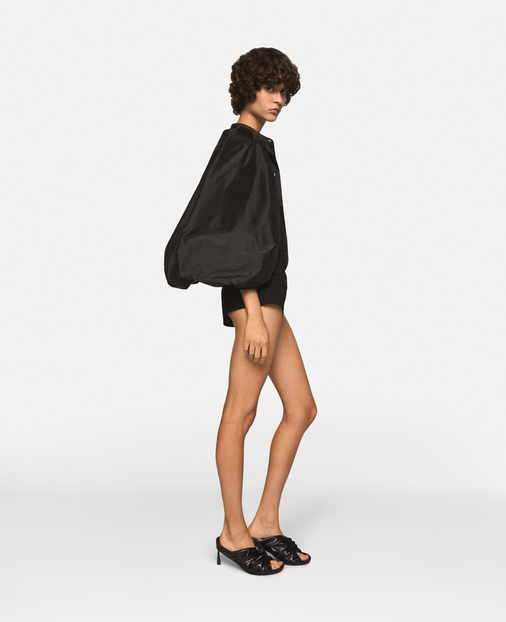 Shop Stella Mccartney Wool Micro Shorts In Midnight Black