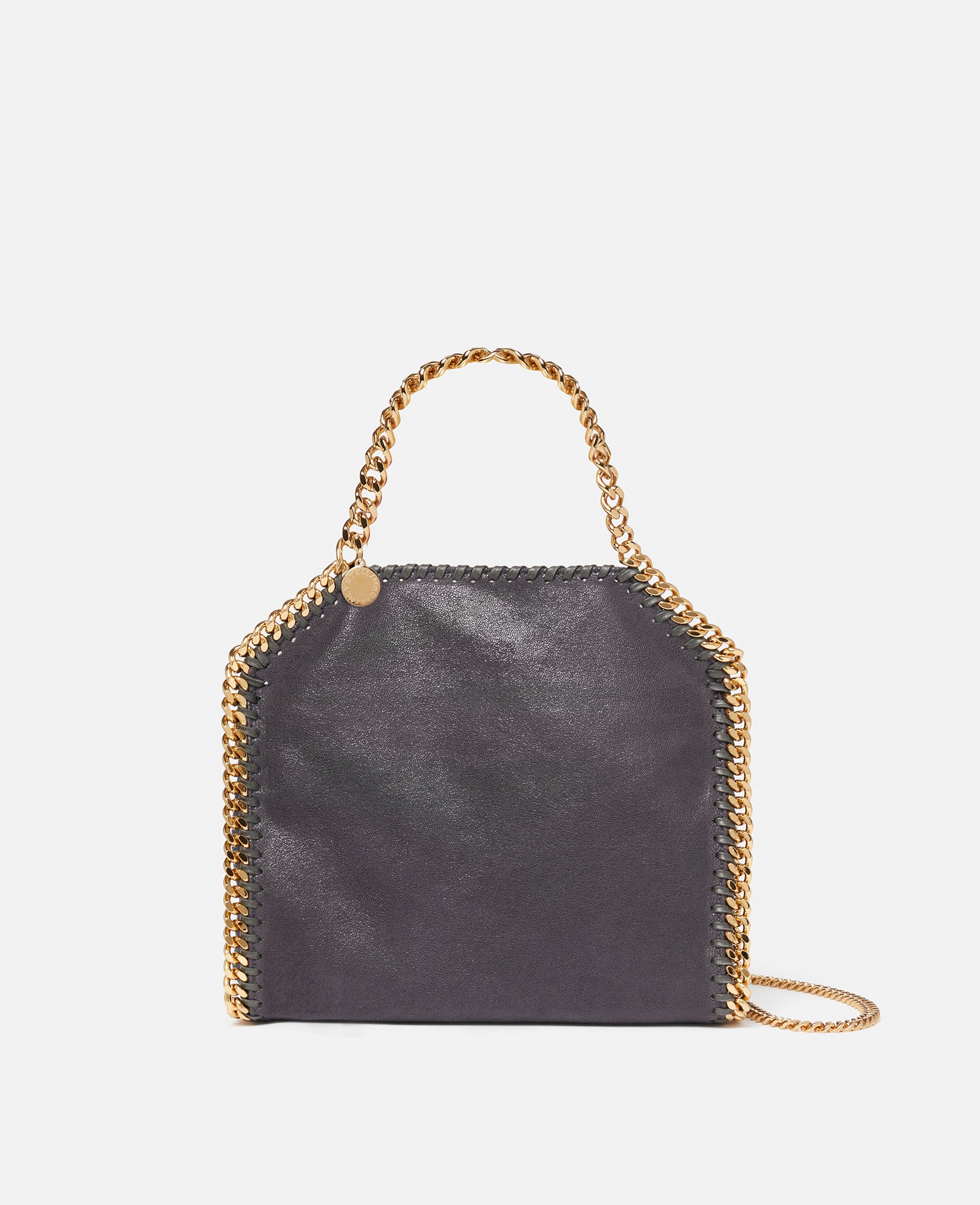 Stella Mccartney Falabella Mini Tote Bag In Shadow Black