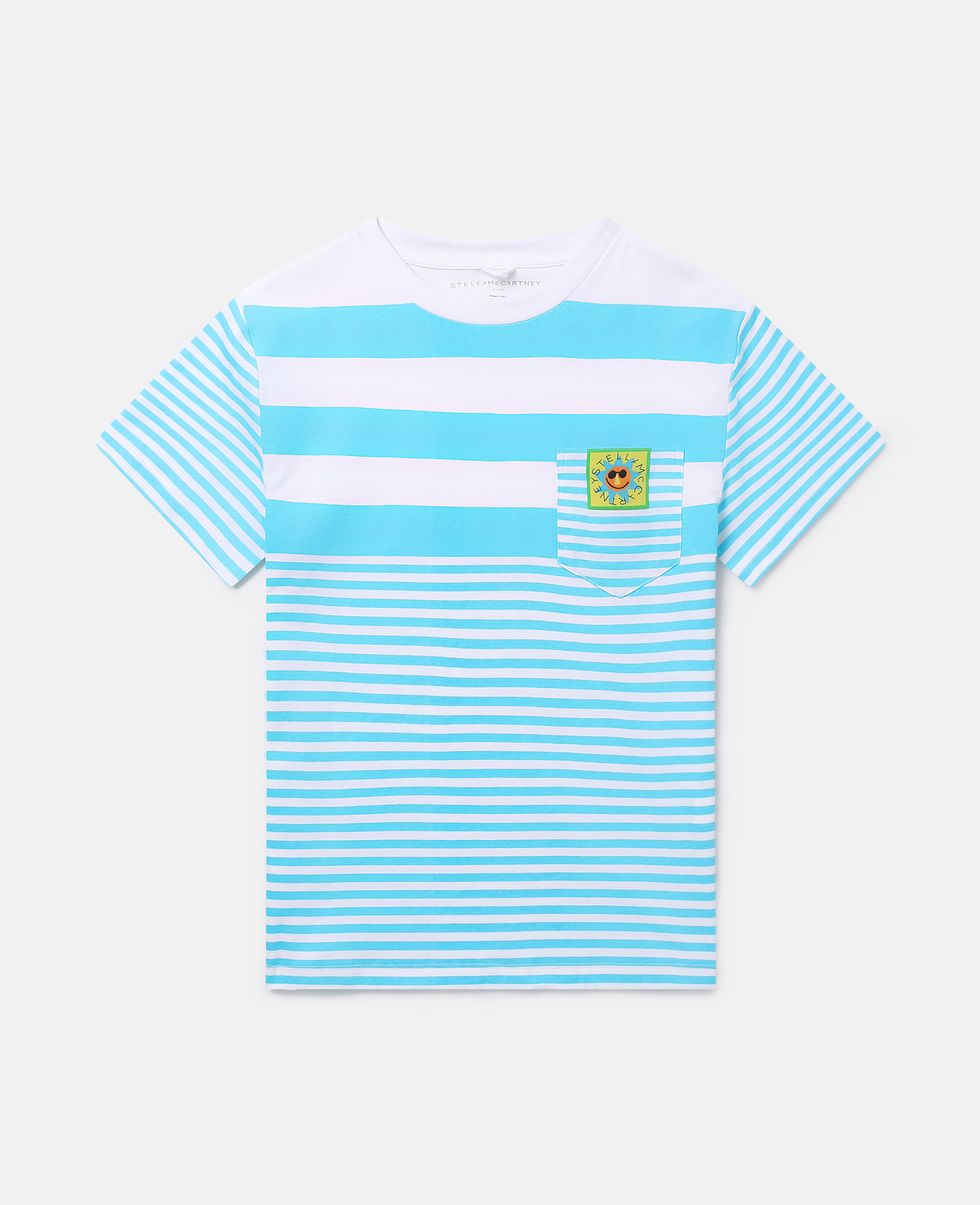 Stella Mccartney Kids' Sunshine Motif Striped T-shirt In Blue