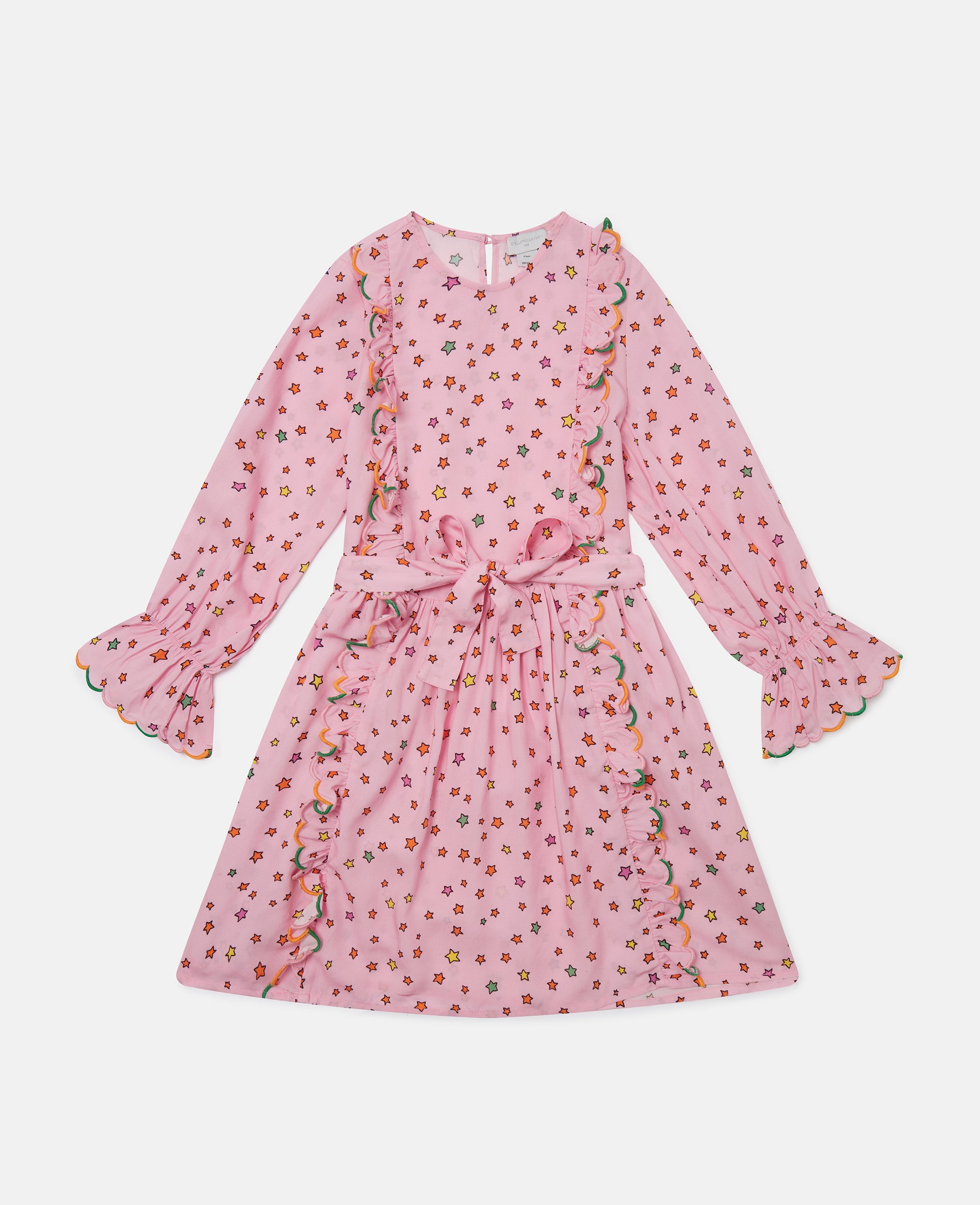 Stella McCartney - Star Print Long-Sleeve Dress, Pink/Multicolour, Size: 8