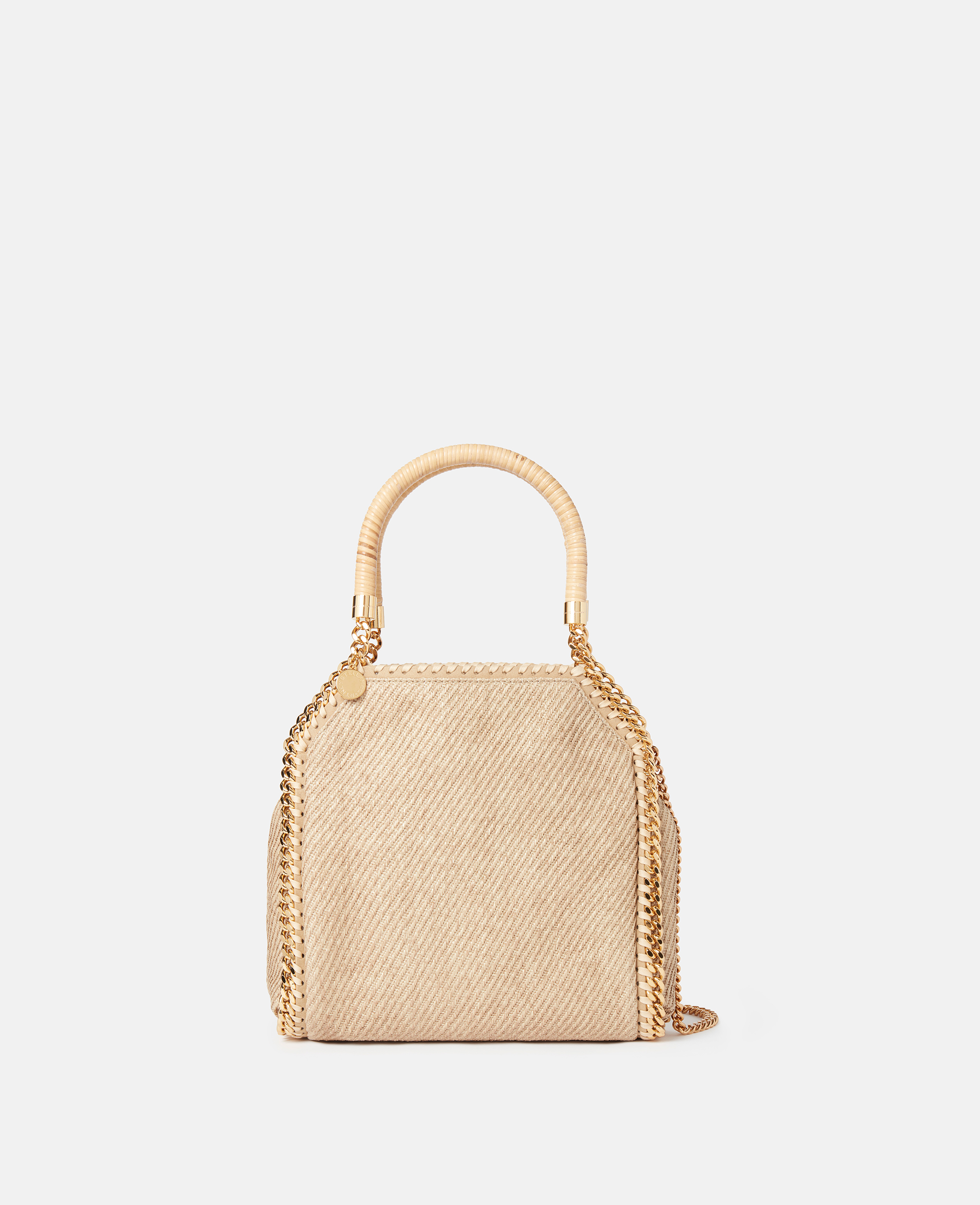 Shop Stella Mccartney Falabella Mini Tote Bag In Natural Beige