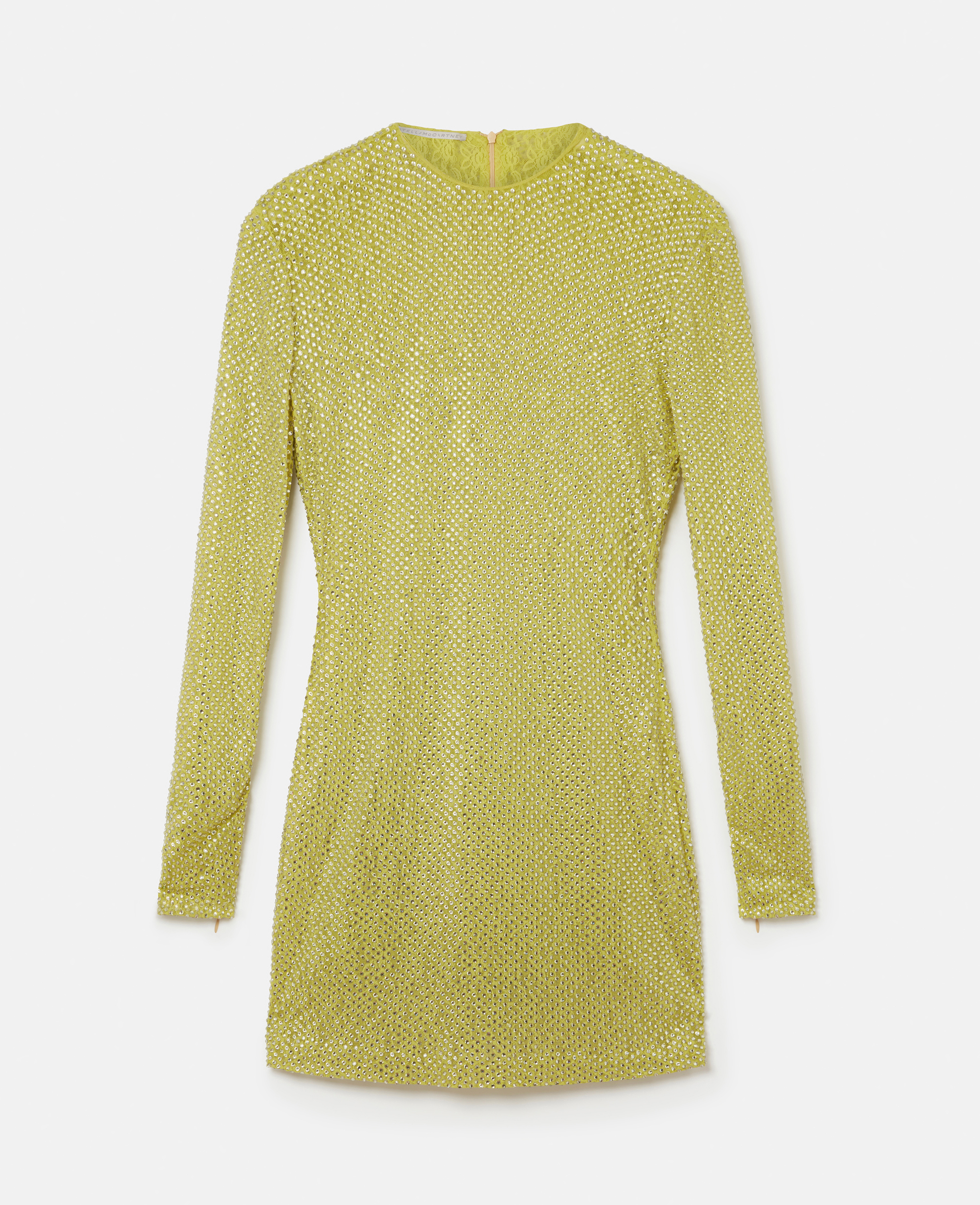 STELLA MCCARTNEY CRYSTAL LACE LONG-SLEEVED MINI DRESS