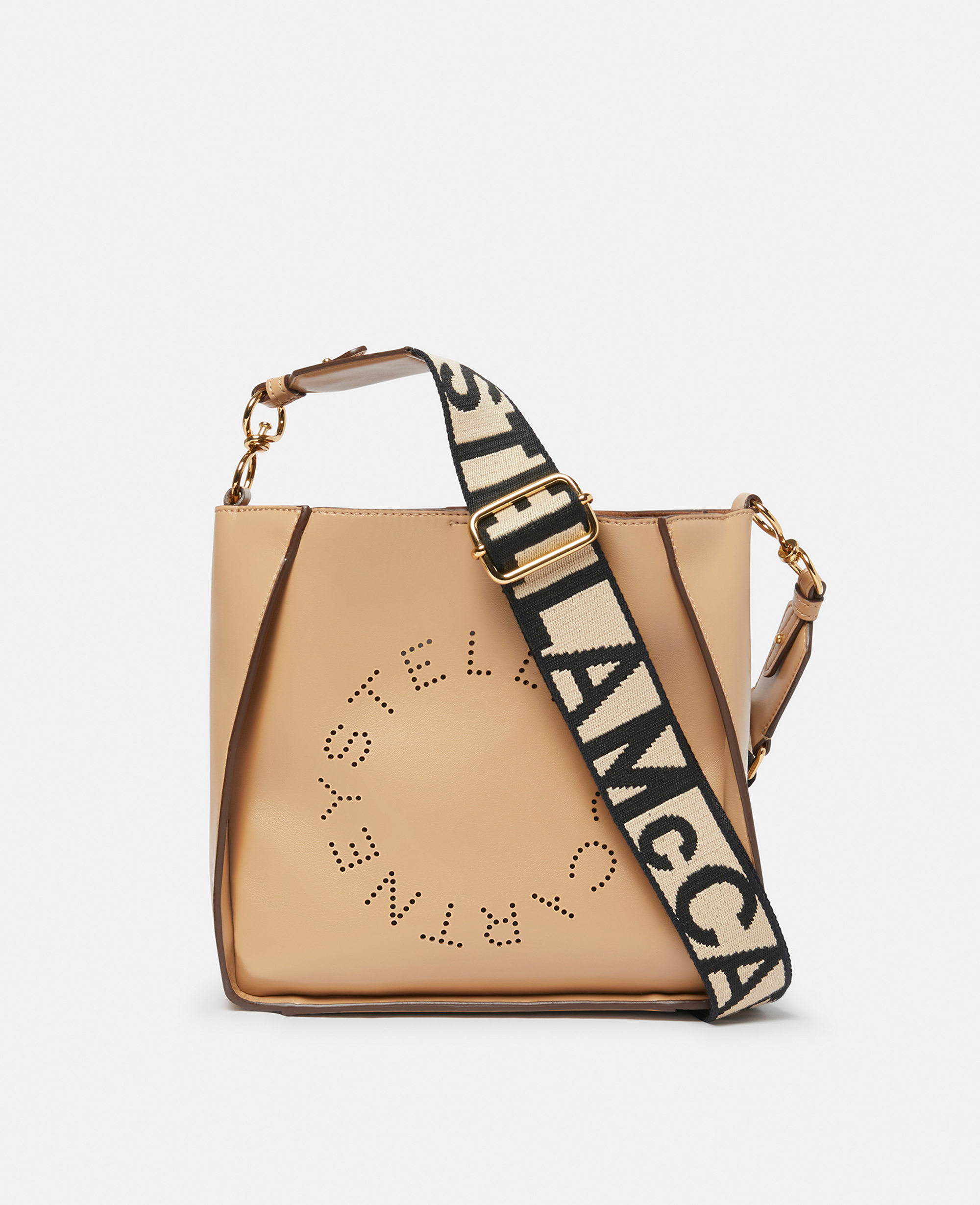 Stella Mccartney Logo Shoulder Bag In Natural