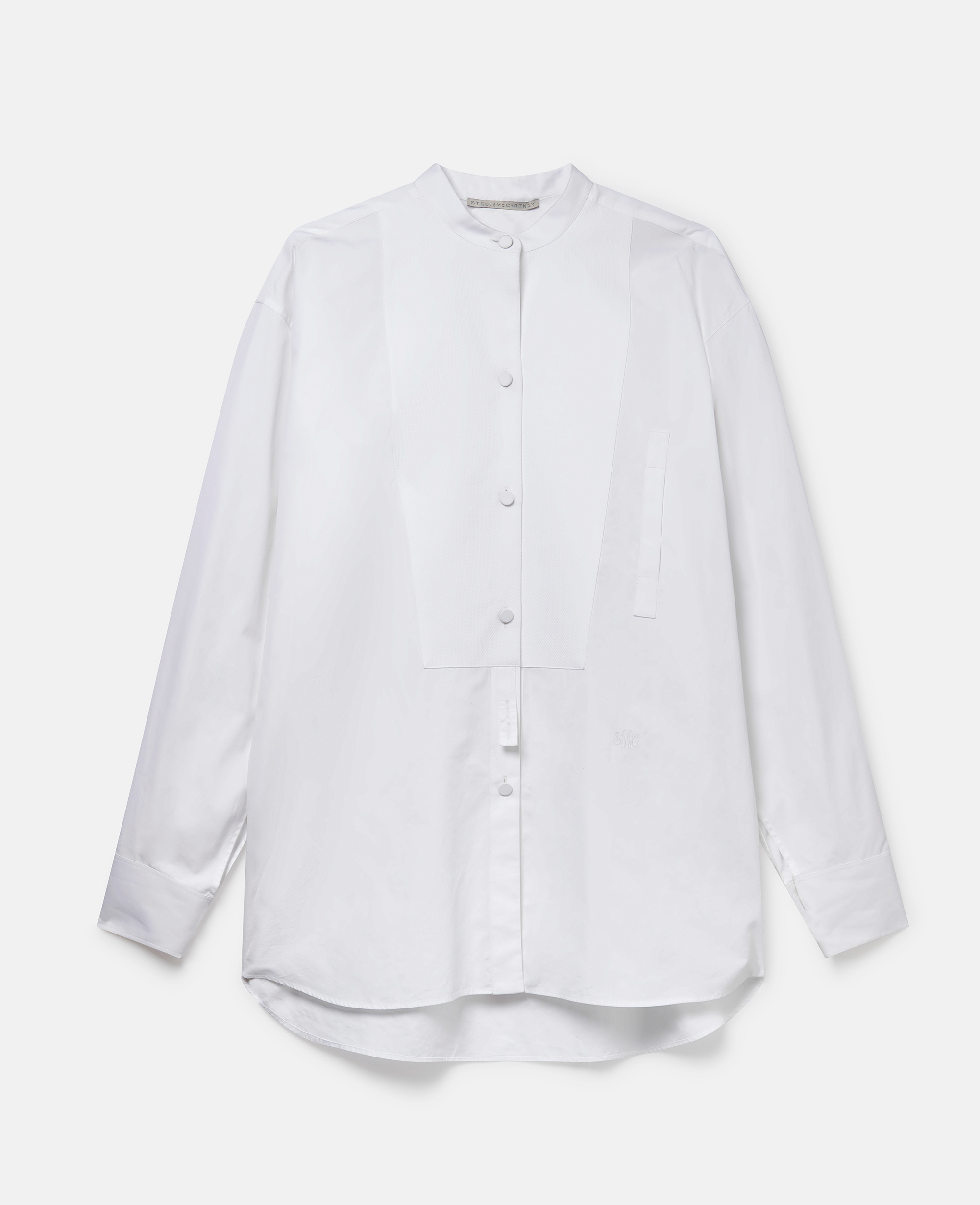 Shop Stella Mccartney Plastron Cotton Shirt In Pure White