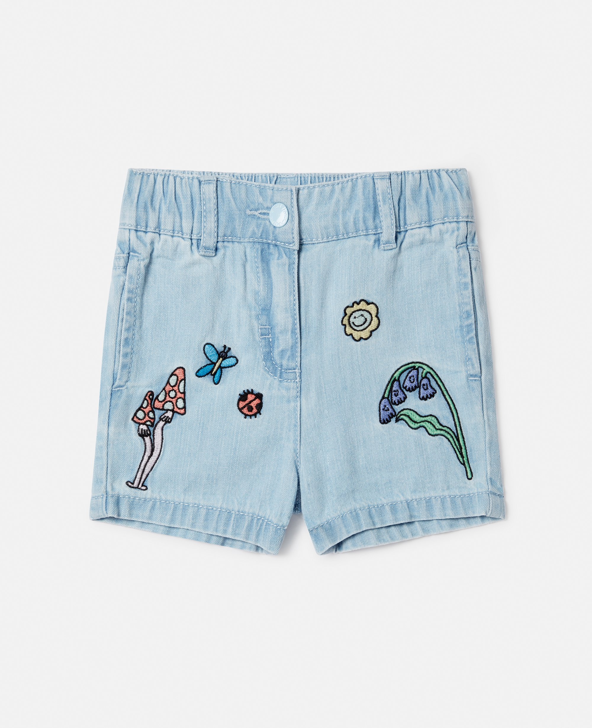 Woodland Friends Elasticated Denim Shorts, , Size: 12m - Stella McCartney - Modalova