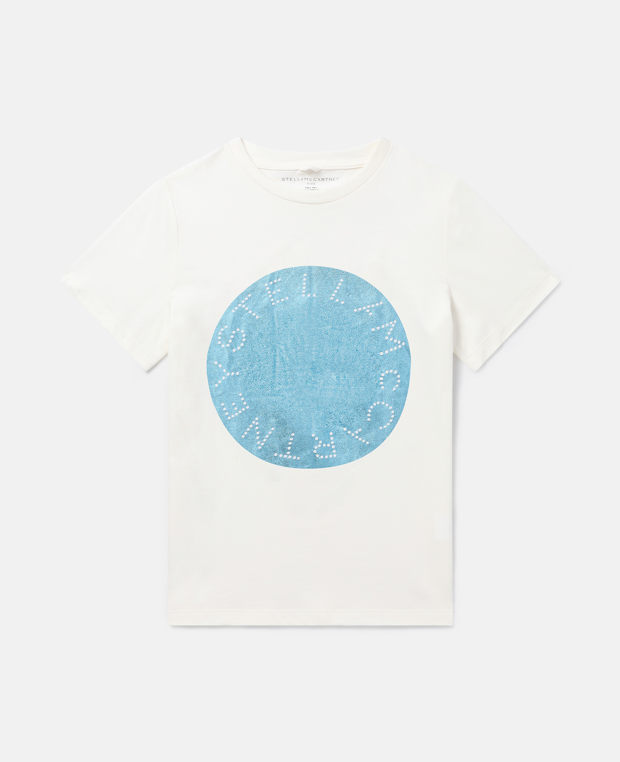 Shop Stella Mccartney Metallic Logo Disc T-shirt In Ivory