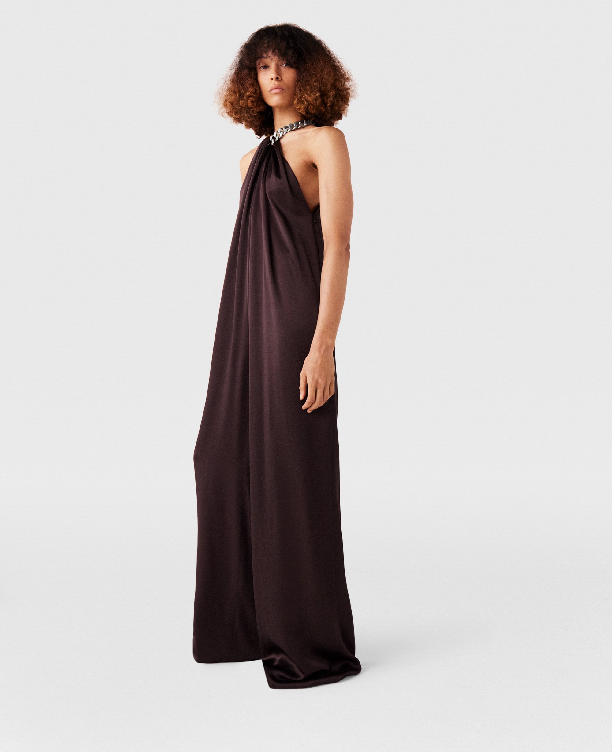 Combinaison en satin à dos nu et chaîne, , , Taille: 38 - Stella McCartney - Modalova