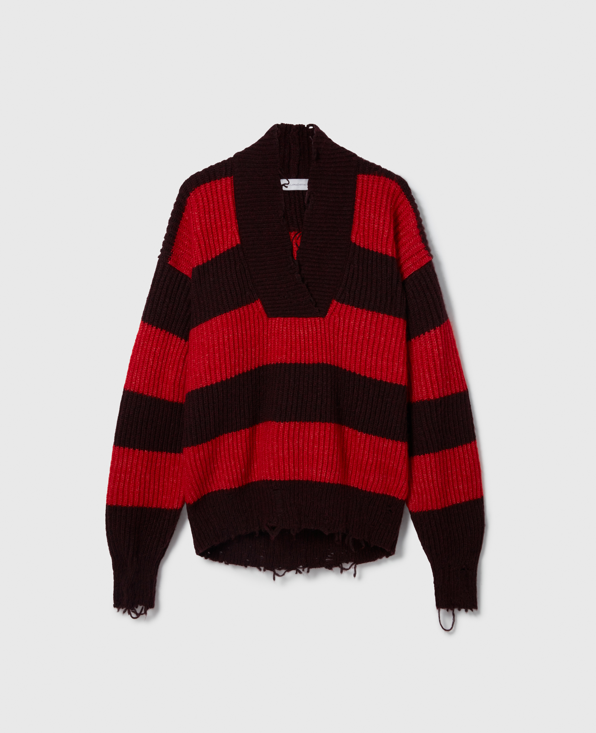 Pull oversize raye a col en V, , , Taille: XS - Stella McCartney - Modalova