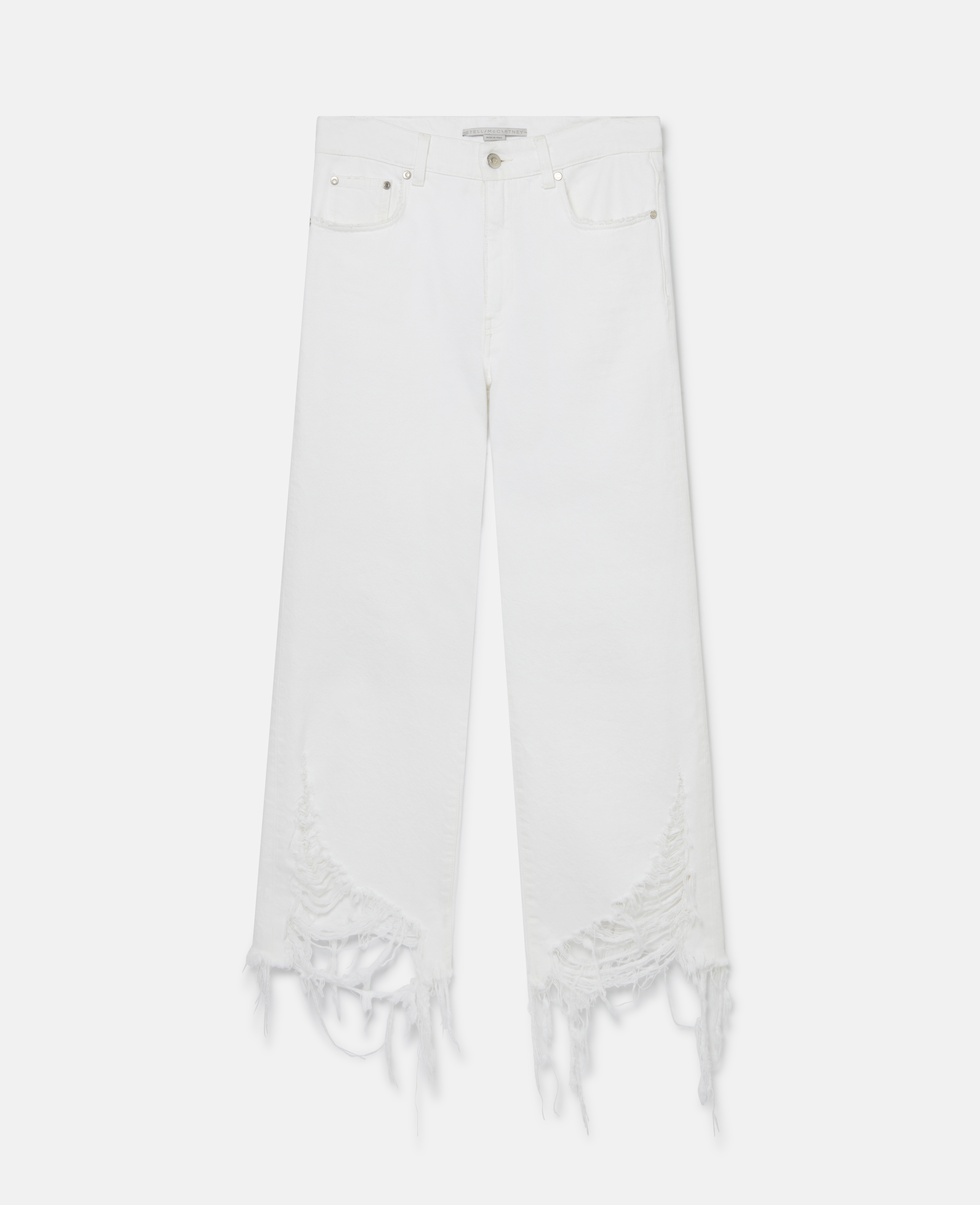 Stella Mccartney Distressed Straight-leg Jeans In White