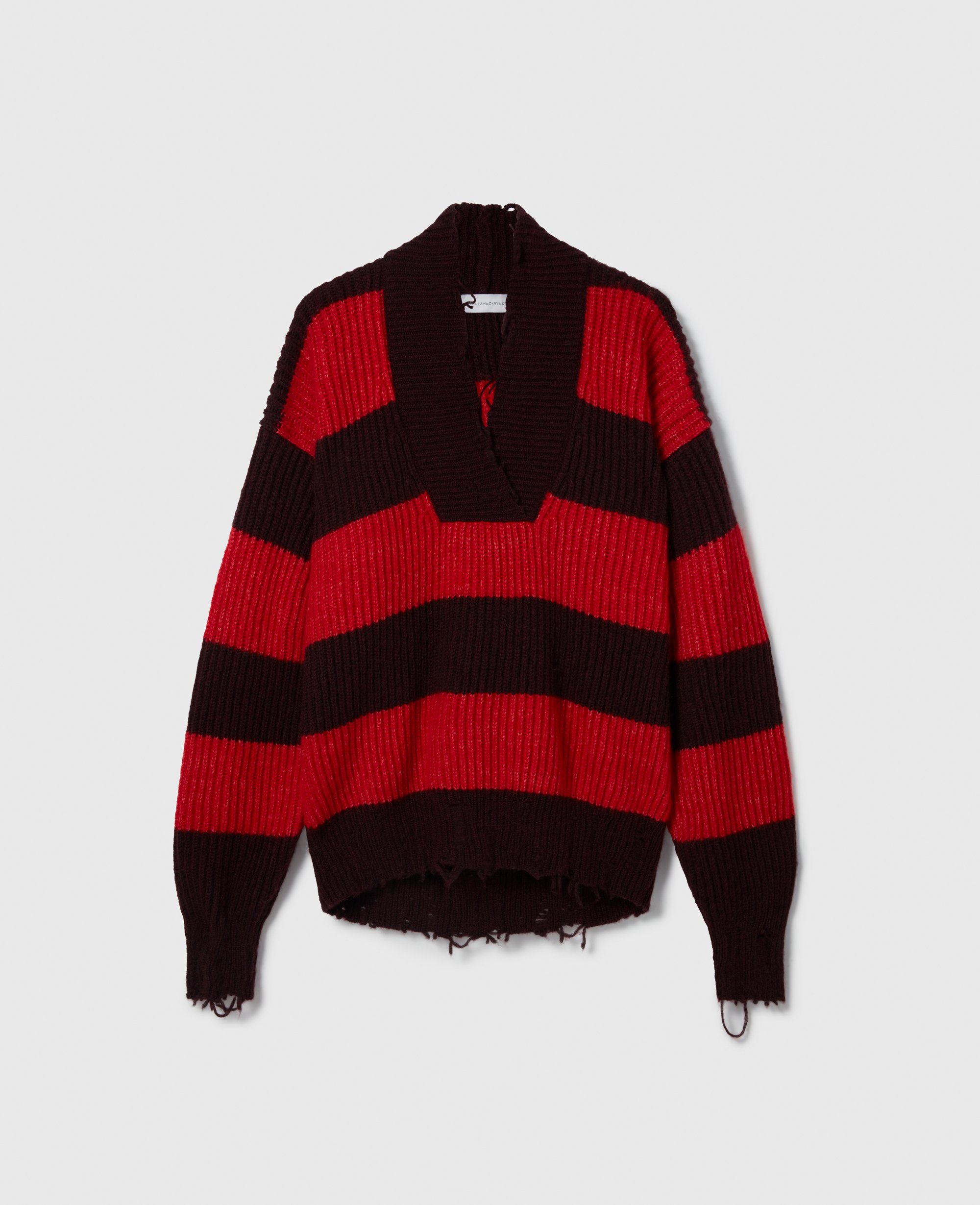 Pull oversize raye a col en V, , , Taille: XS - Stella McCartney - Modalova
