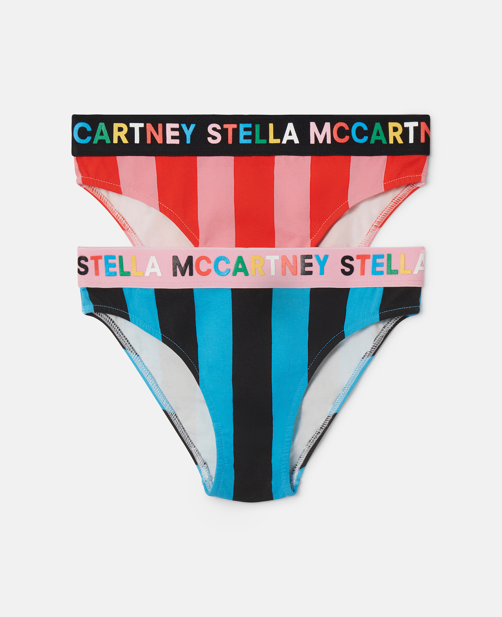 stella mccartney - lot de 2 culottes à rayures et taille à logo, femme, multicolore, taille: 3