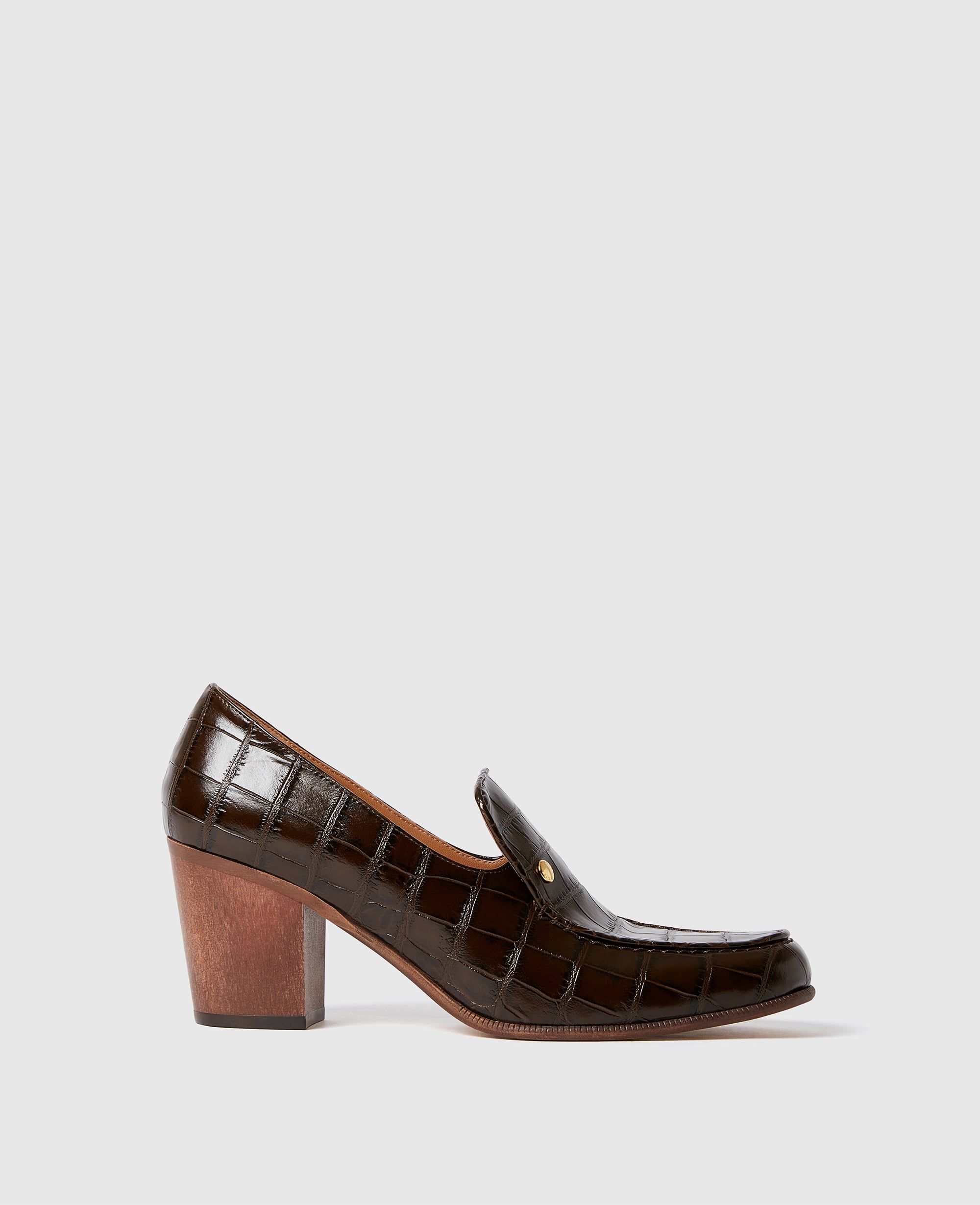 Stella McCartney - Loafer mit Blockabsatz und Kroko-Prägung, , Größe: 39