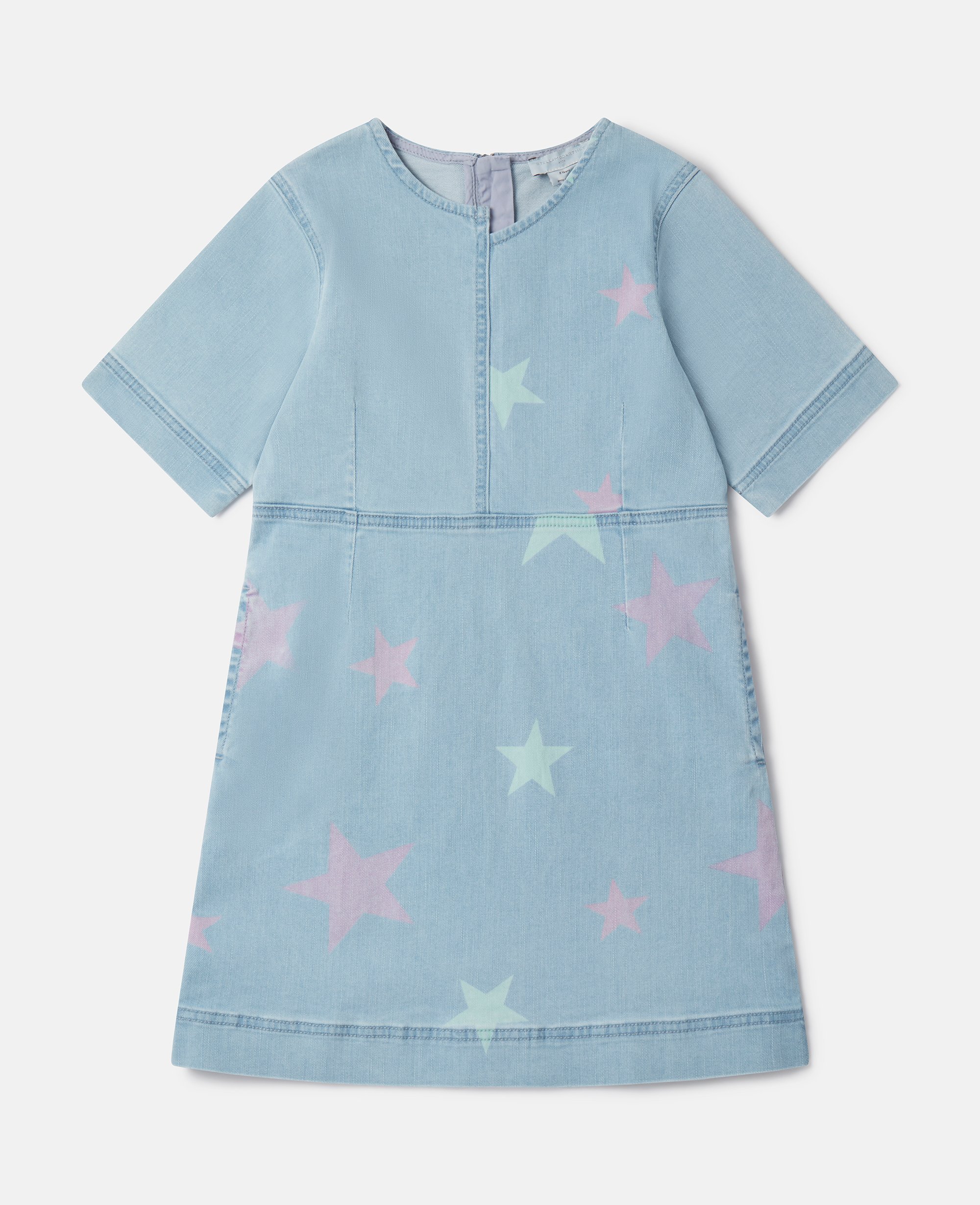Stella McCartney – Stella Star Print Denim T-Shirt Dress, Woman, Blue, Size: 6