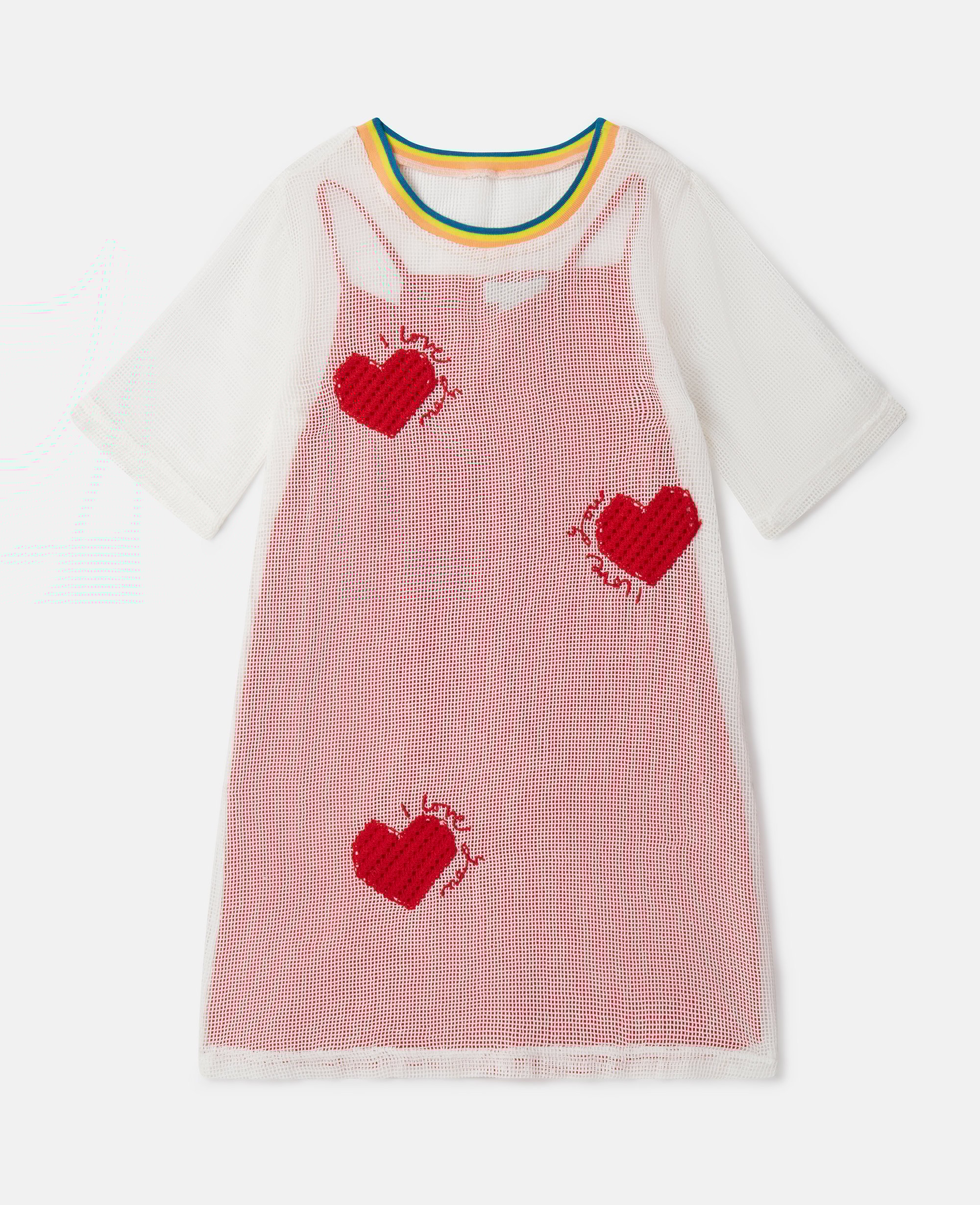 Stella McCartney – Heart Mesh T-shirt Dress, Multicolour, Size: 14h
