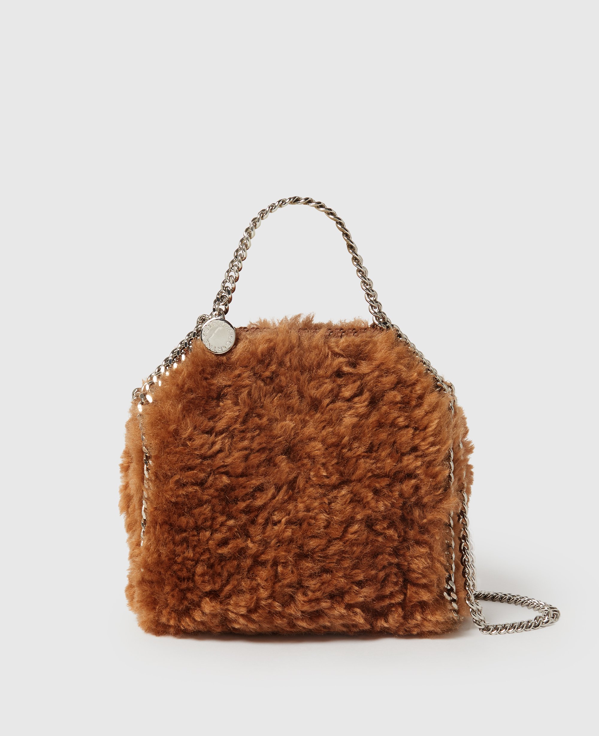 Stella Mccartney Falabella Plush Mini Tote Bag In Brown