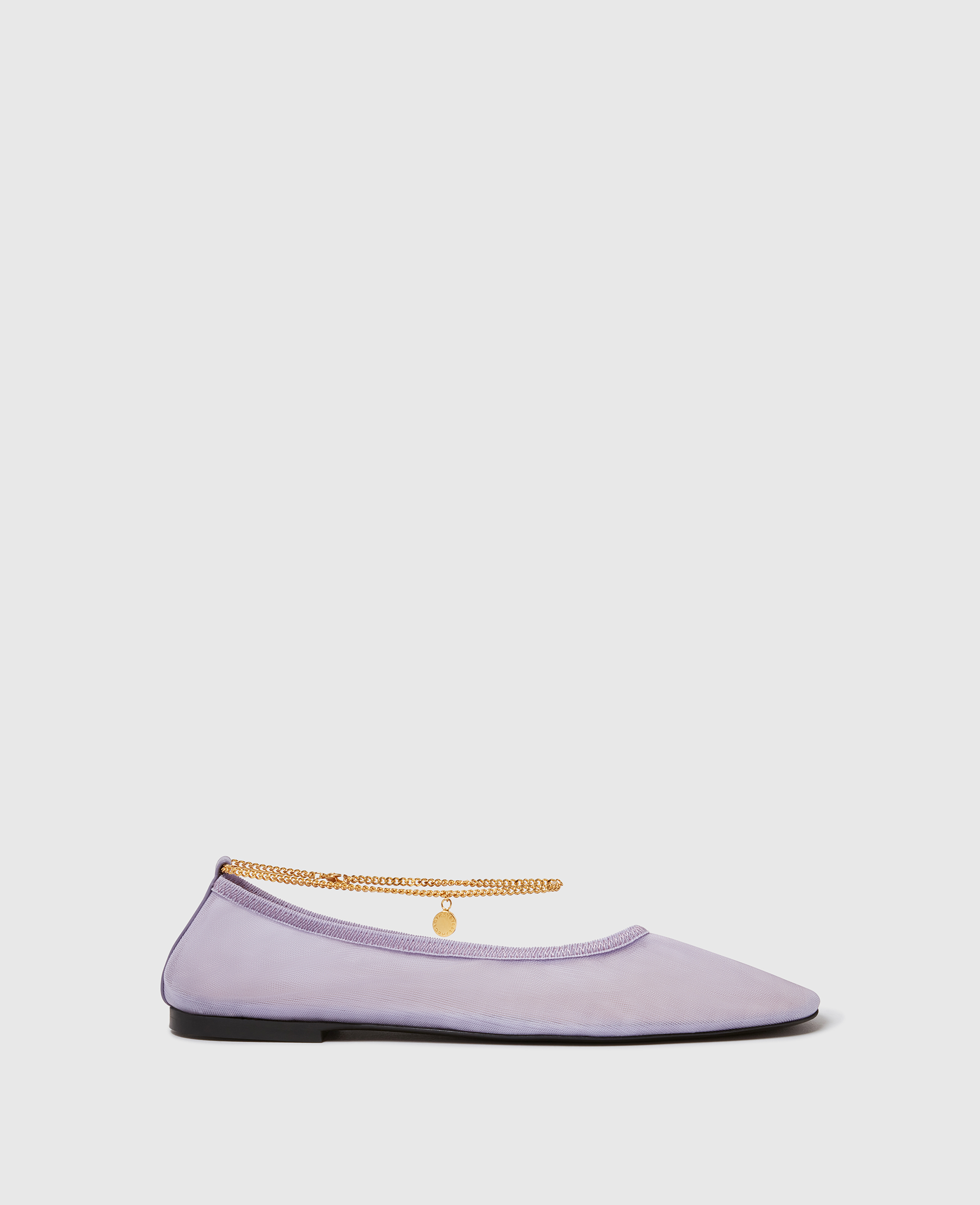 Stella McCartney - Chain-Detail Stretch Ballerina Flats, , Size: 36