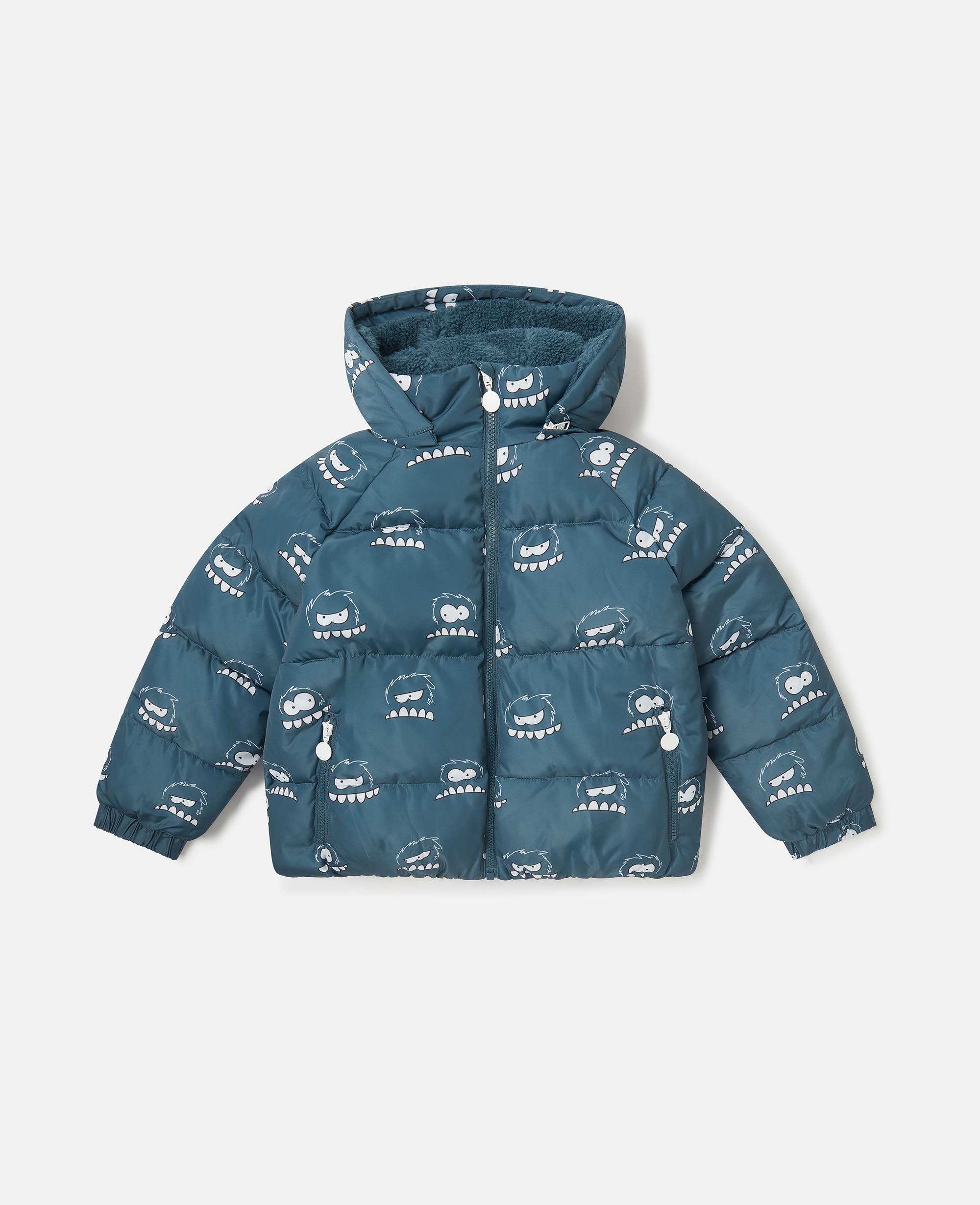 Stella McCartney - Monster Print Hooded Puffer Coat, , Size: 14