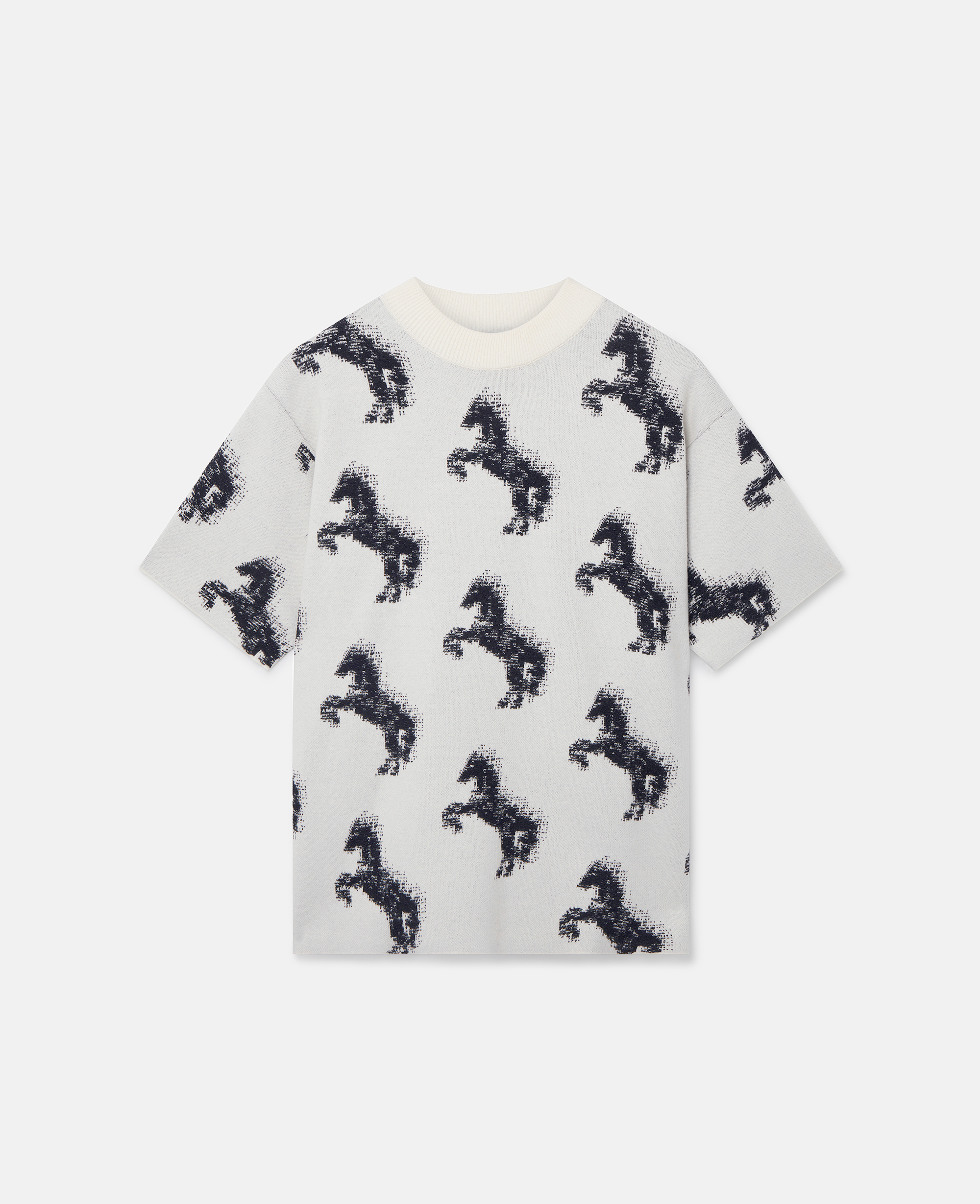 Stella McCartney – Pixel Horse Jacquard T-Shirt, Woman, White, Size: XS