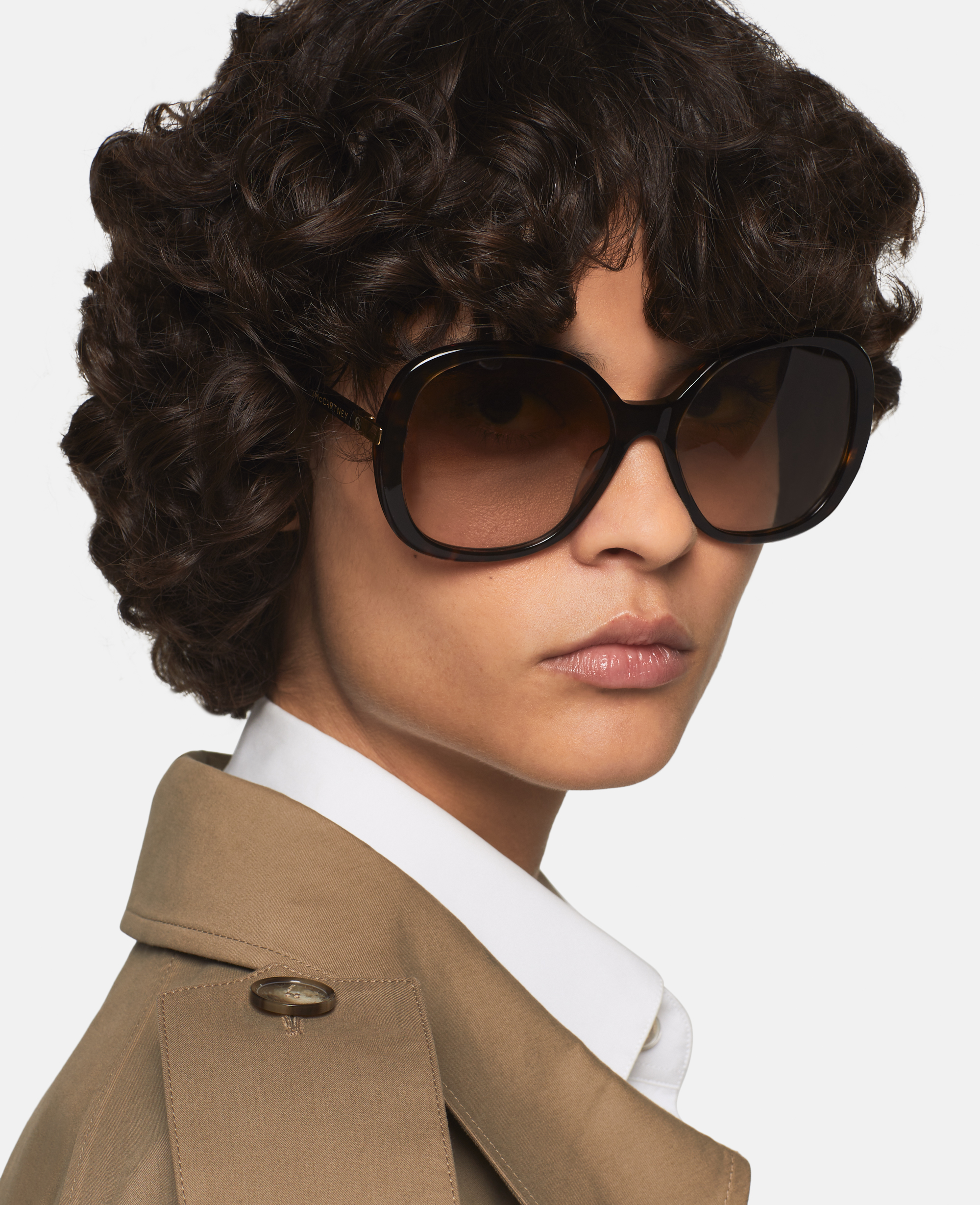 Stella Mccartney Oversized Round Gradient Sunglasses In Brown