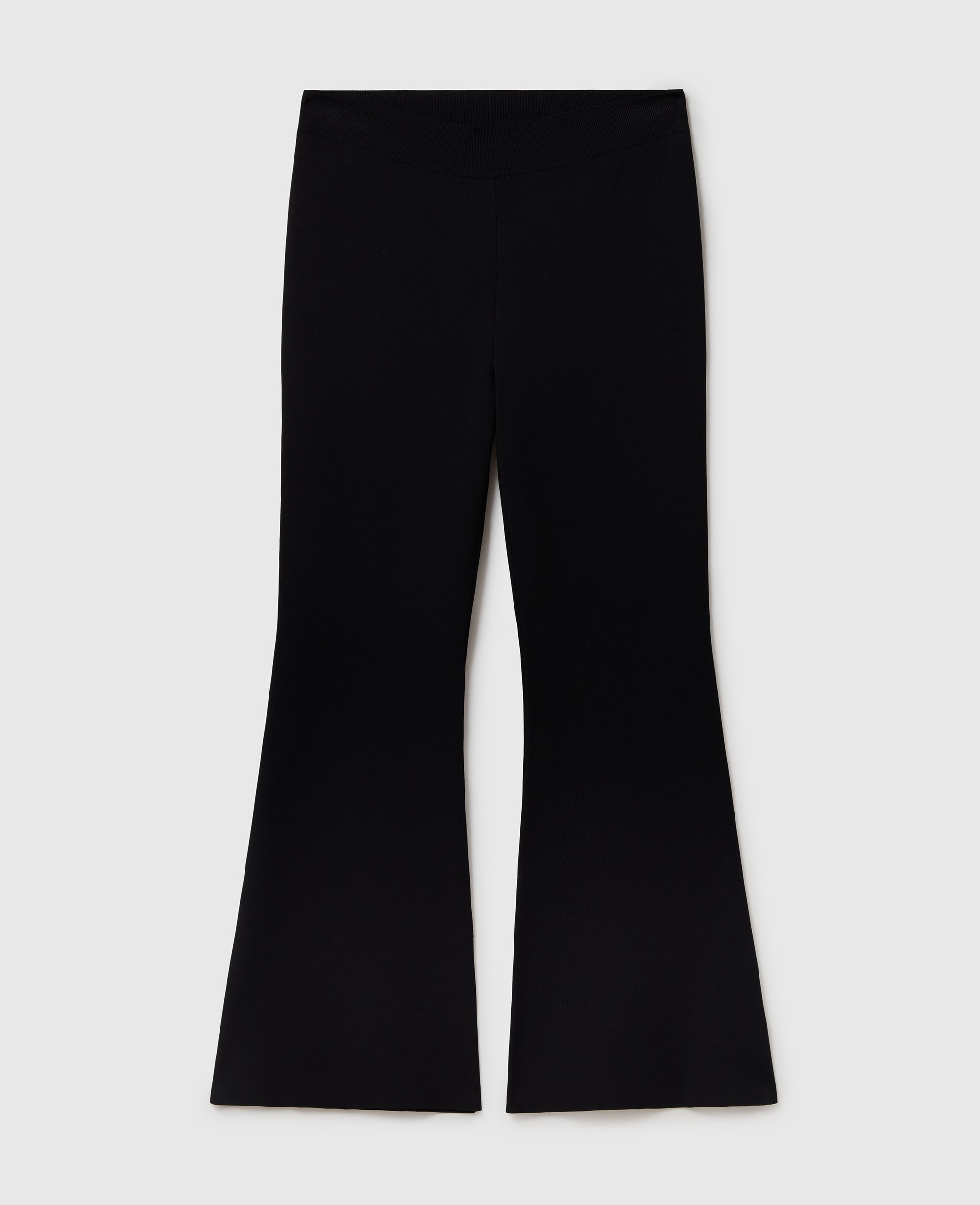 Stella Mccartney Compact Knit Flared Pants In Black