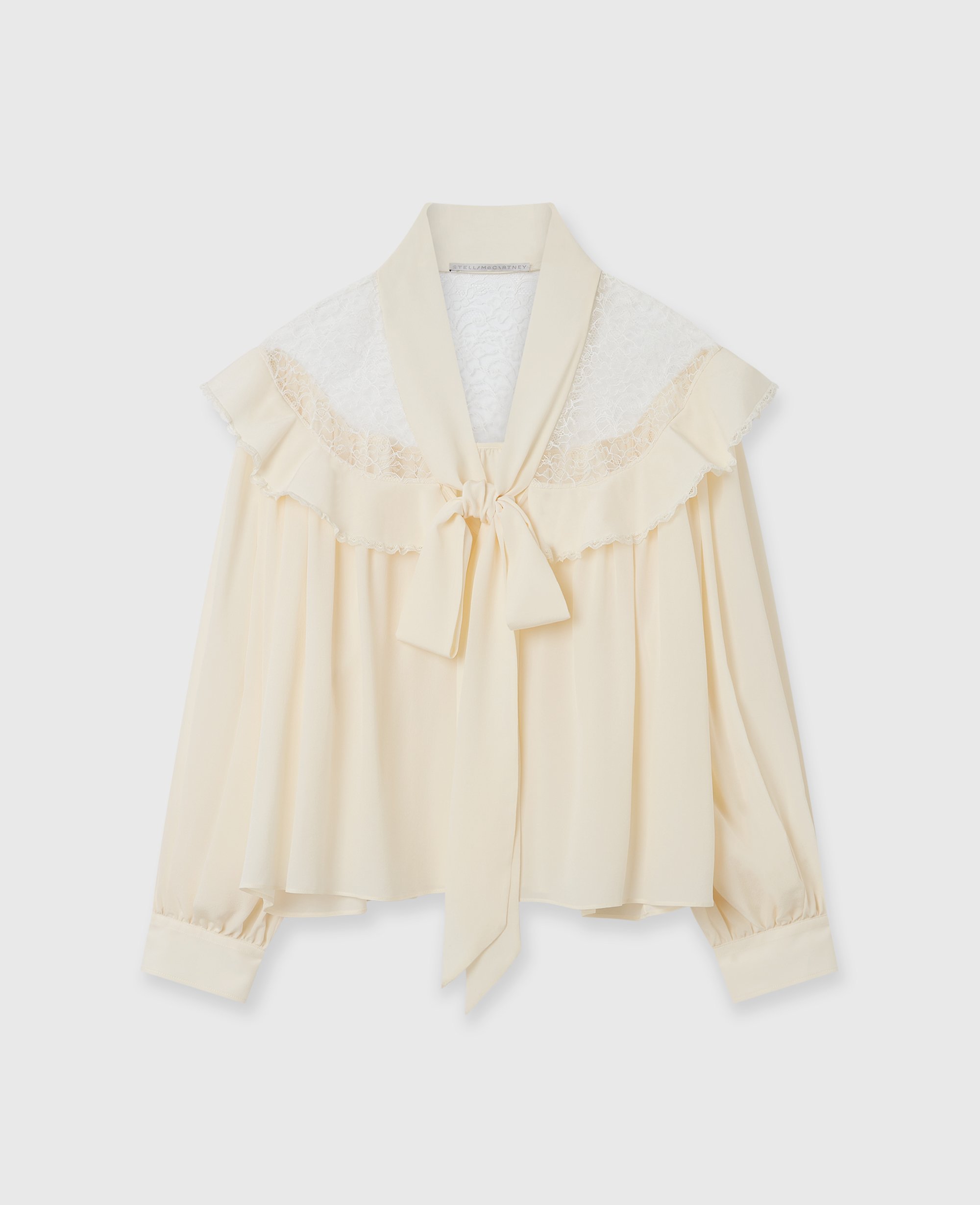 Chemise a col lavalliere en crepe de Chine de soie, , , Taille: 40 - Stella McCartney - Modalova