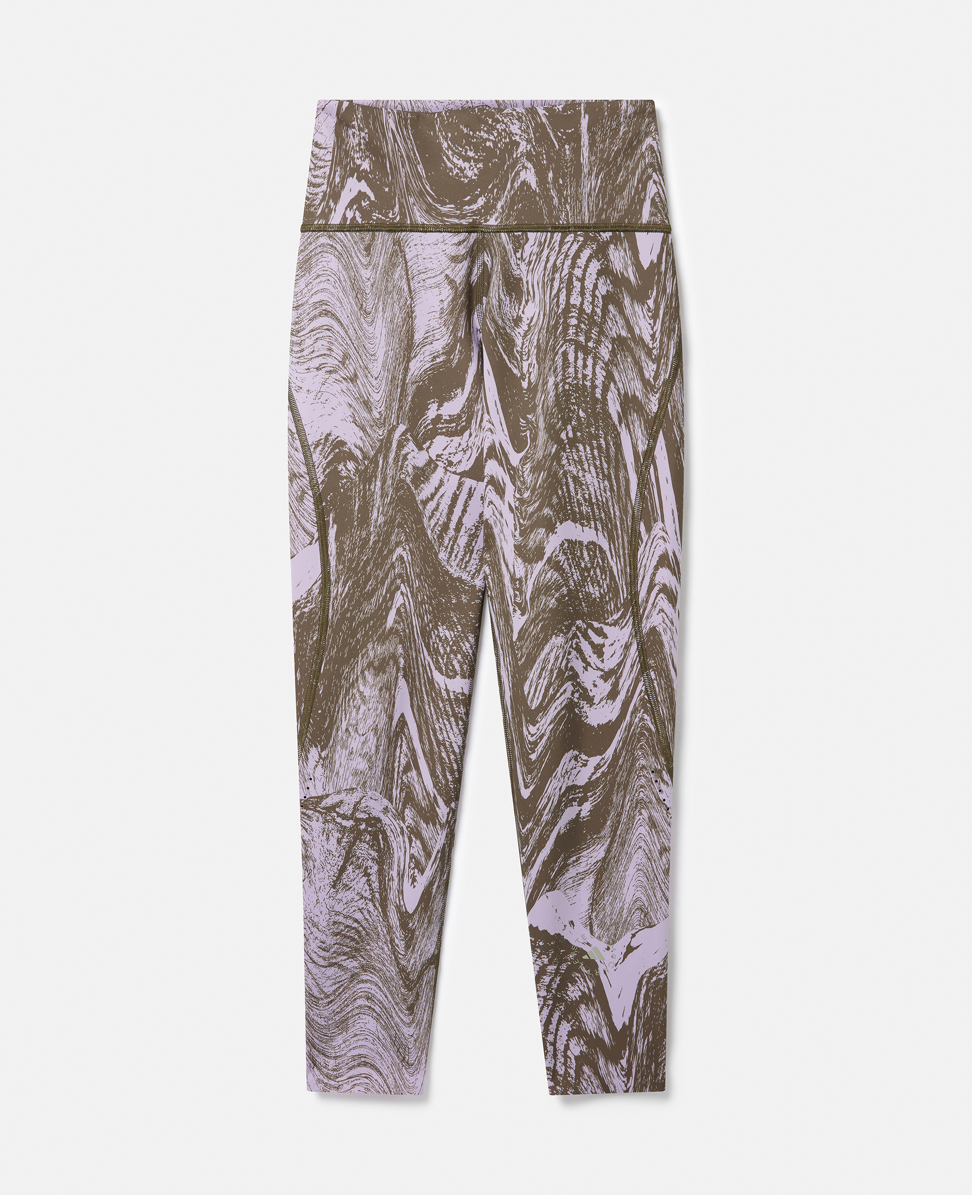 stella mccartney - legging d'entraînement 7/8 optime à imprimé bois moiré truepurpose, femme, violet éclatant/olive, taille: s