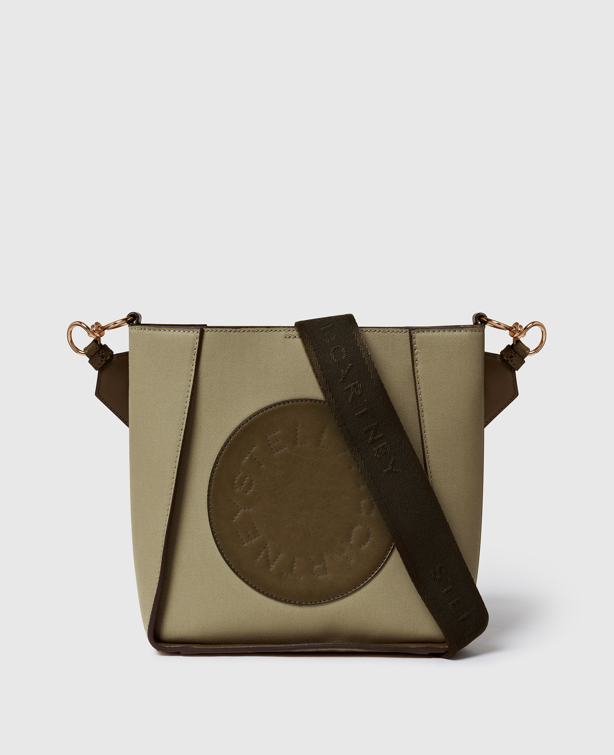 Stella McCartney - Quadratische Umhängetasche mit Logo, Tan