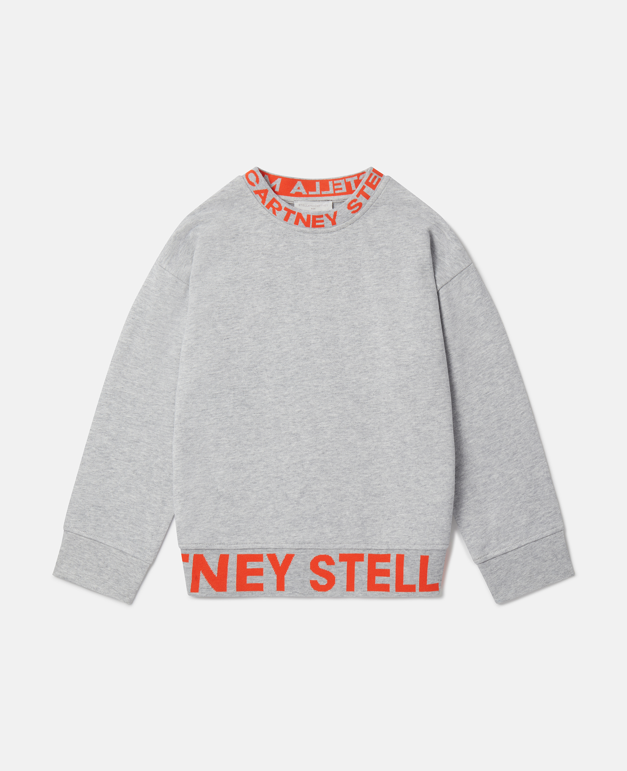 Stella McCartney – Logo Tape Sweatshirt, Woman, Grey Melange, Size: 6