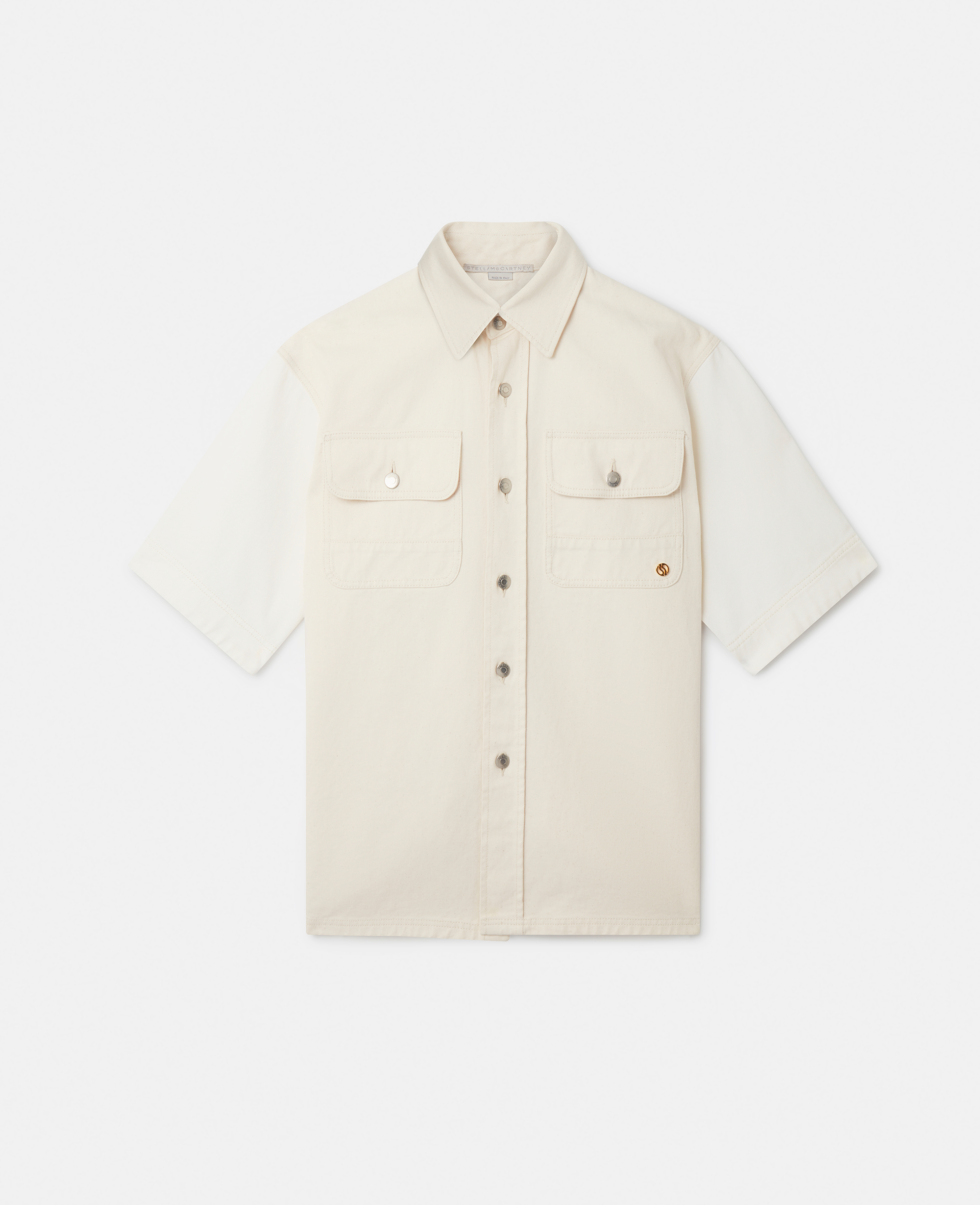 Stella Mccartney Oversized Utility Denim Shirt In White