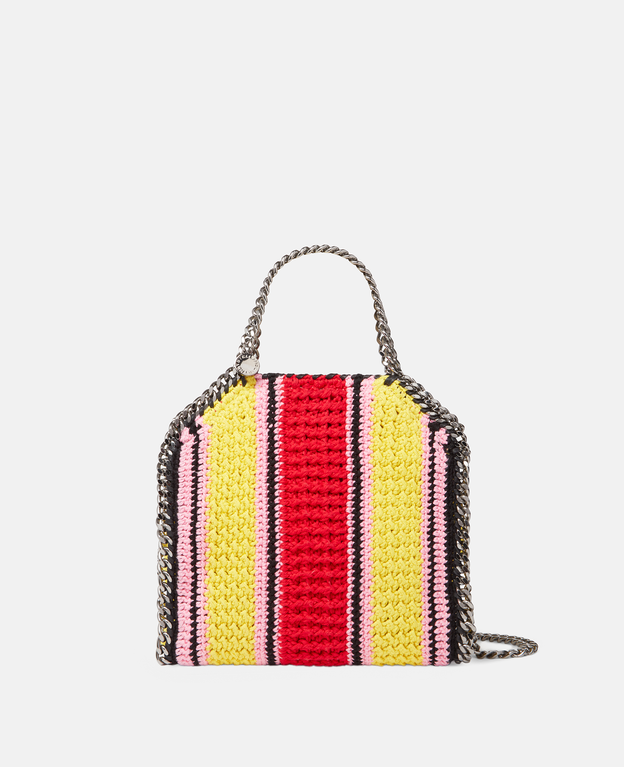 Mini Cabas raye en crochet de coton Falabella, , / - Stella McCartney - Modalova