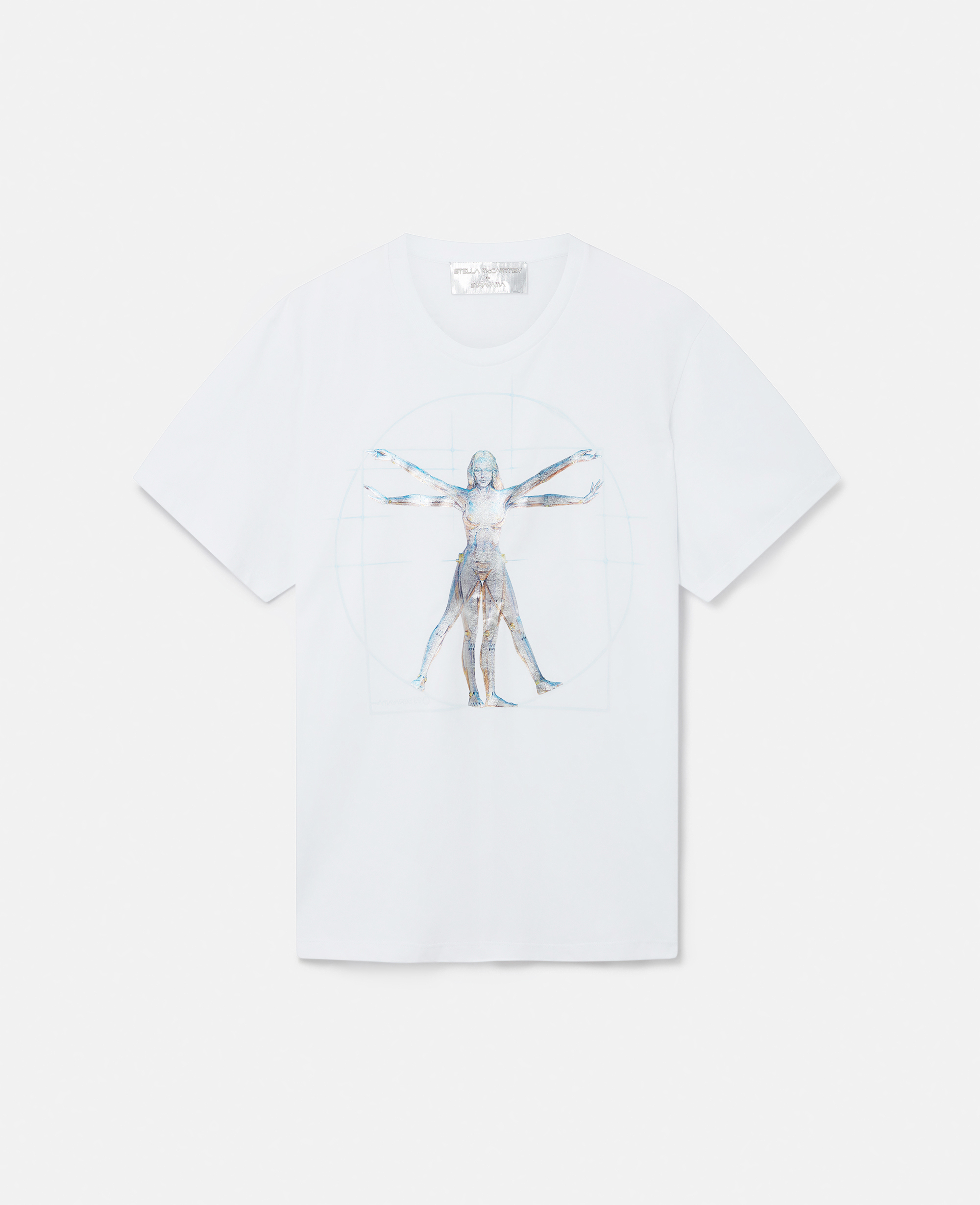 Stella Mccartney Vitruvian Woman Oversized Organic Cotton T-shirt In Pure White