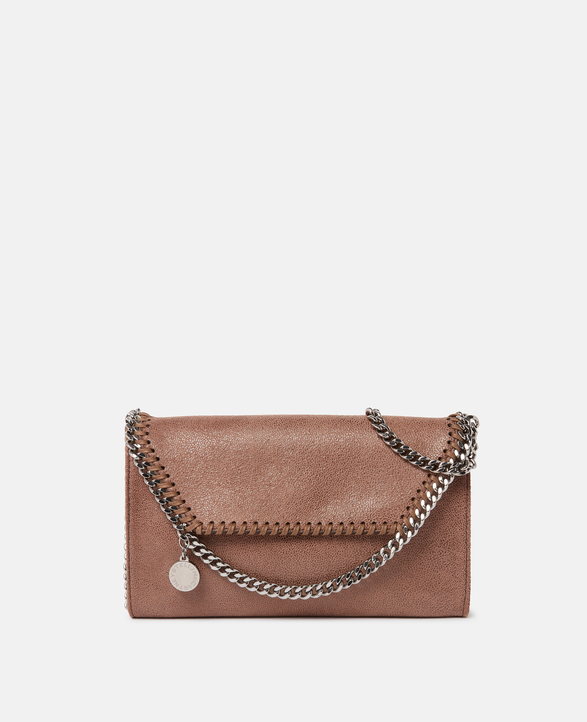 Stella Mccartney Falabella Wallet Crossbody Bag In Dark Taupe