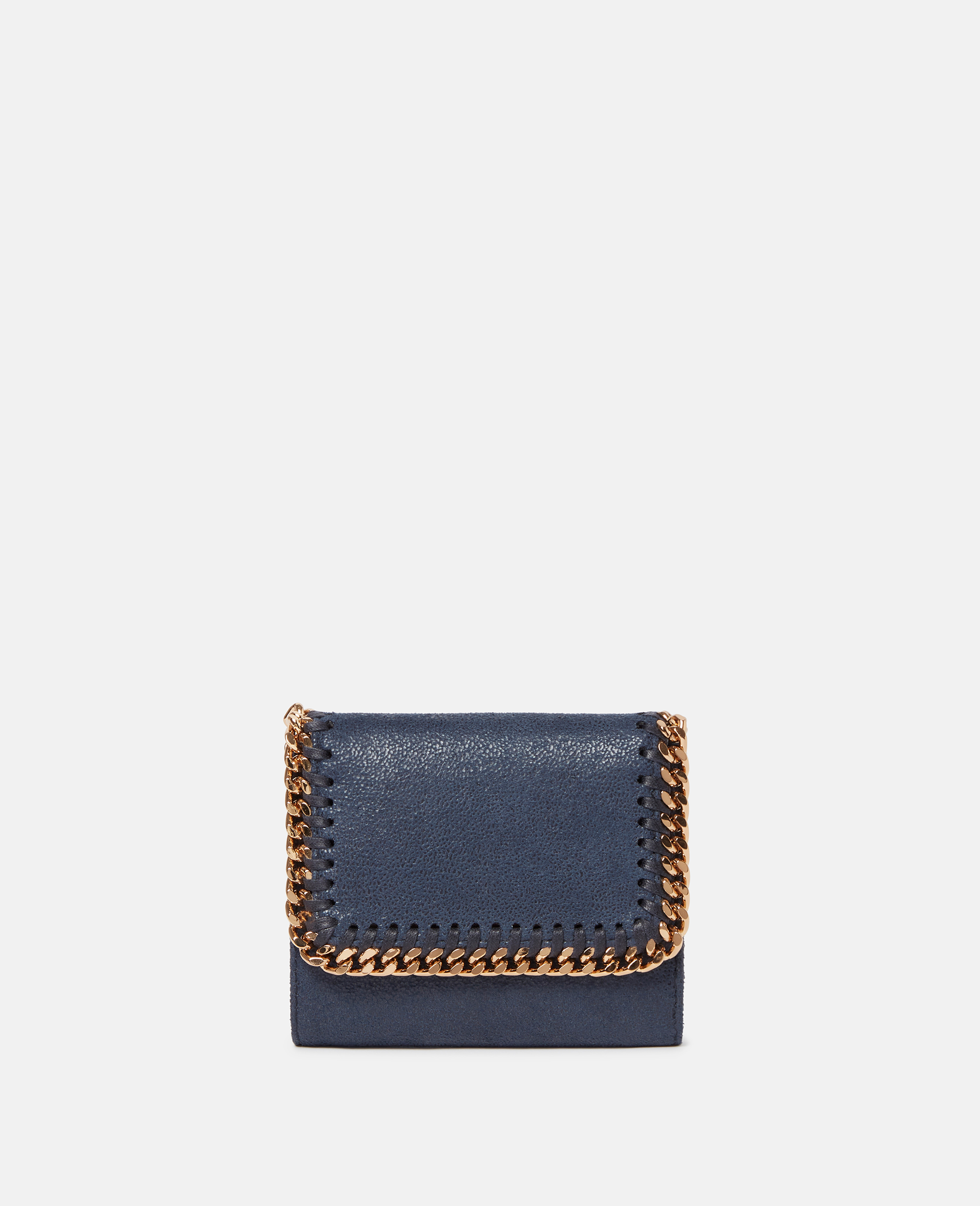 Stella Mccartney Falabella Small Flap Wallet In Indigo Moon