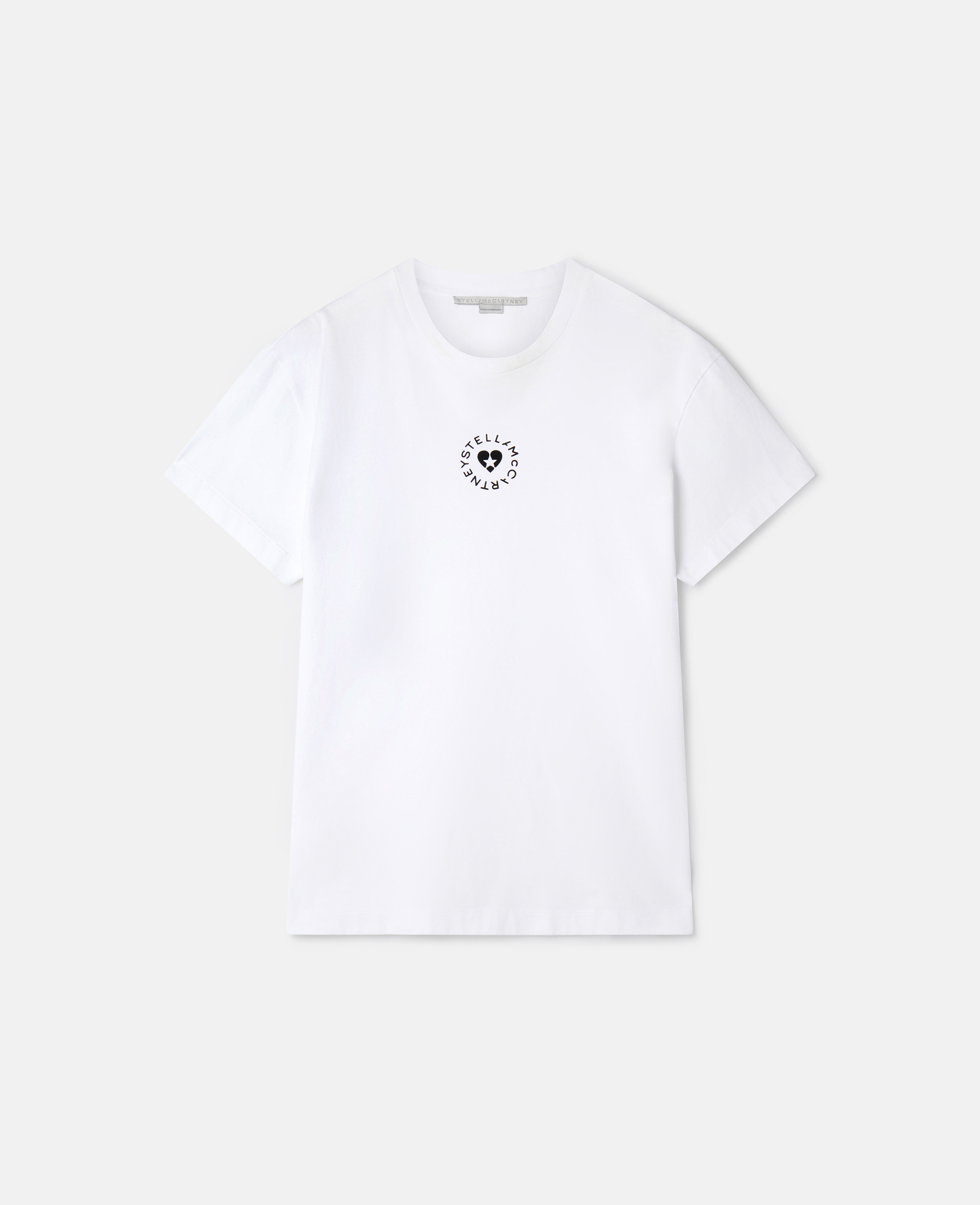 stella mccartney - lovestruck logo t-shirt, woman, white, size: l