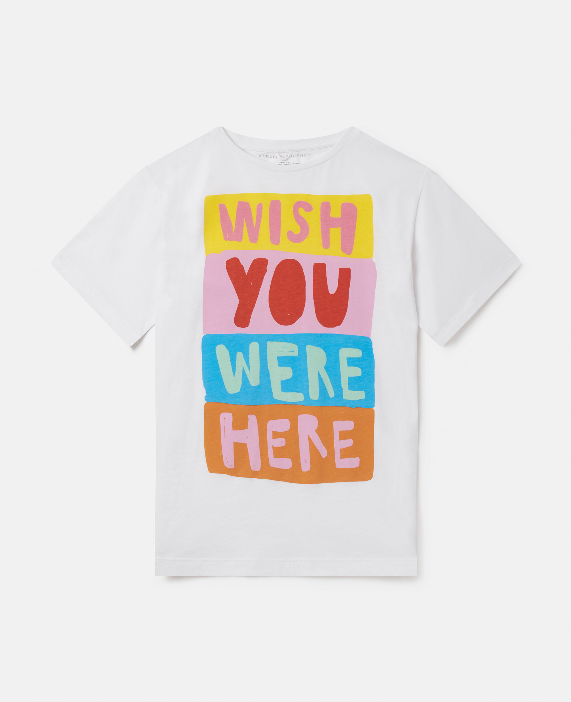 Stella Mccartney Kids' Wish You Were Here Slogan T-shirt In White