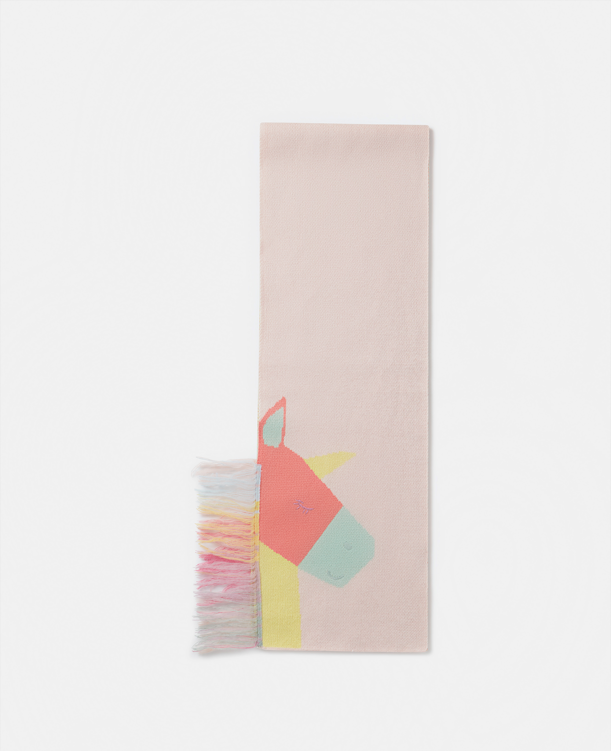stella mccartney - rainbow unicorn fringed scarf, woman, pink, size: l