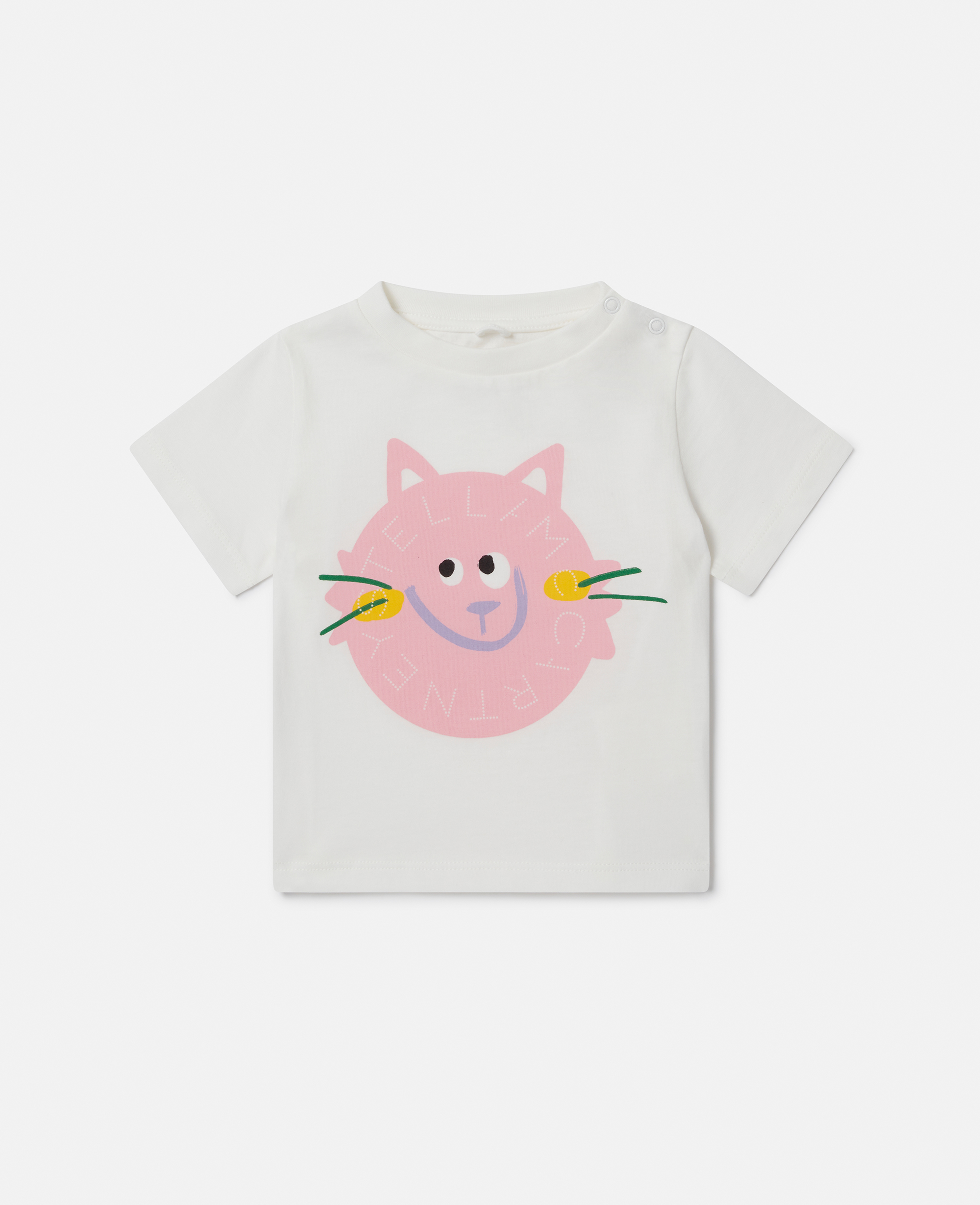 Stella Mccartney Cat Graphic T-shirt In Cream