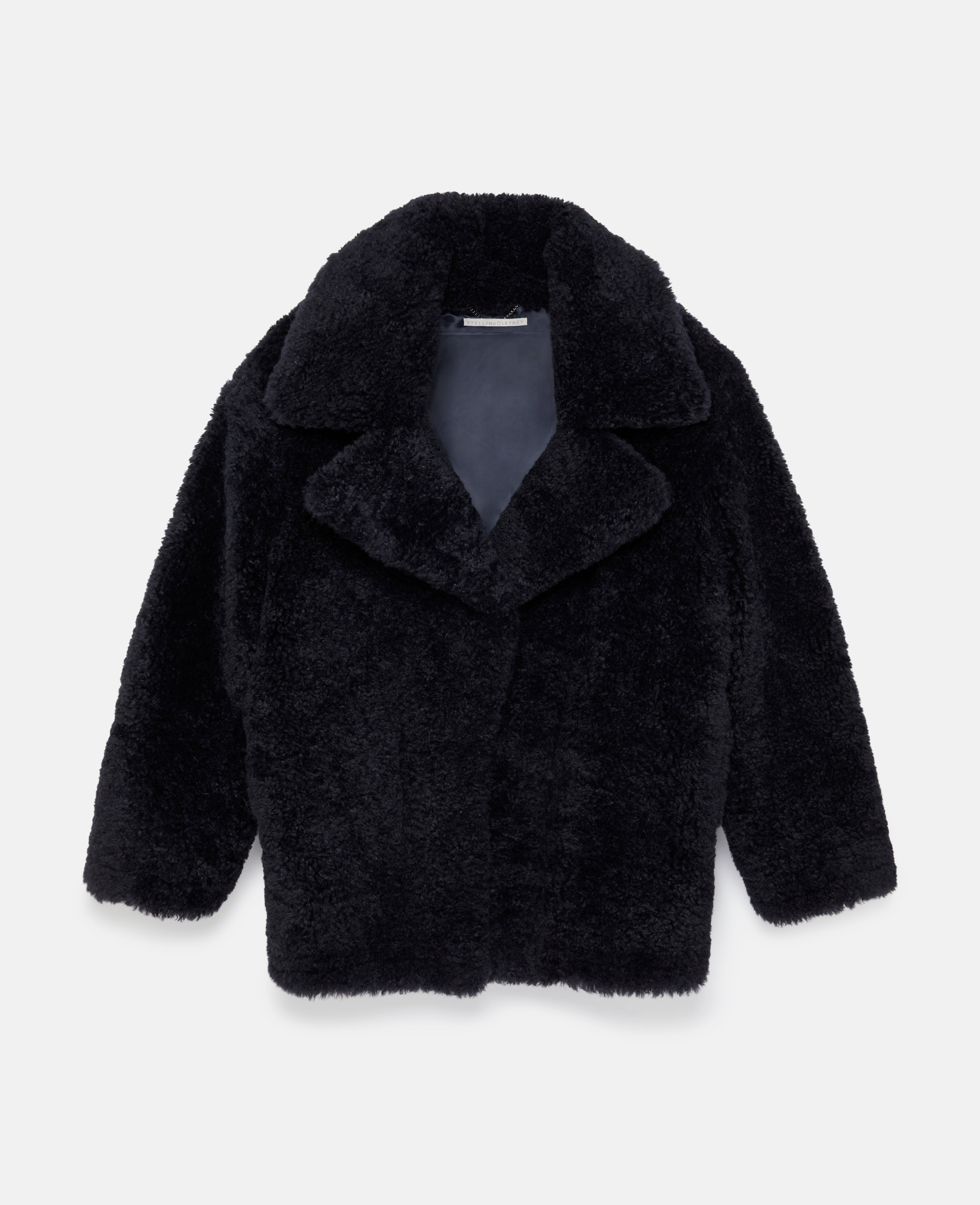 Stella McCartney – Belted Plush Teddy Jacket, Woman, Deep navy, Size: 42