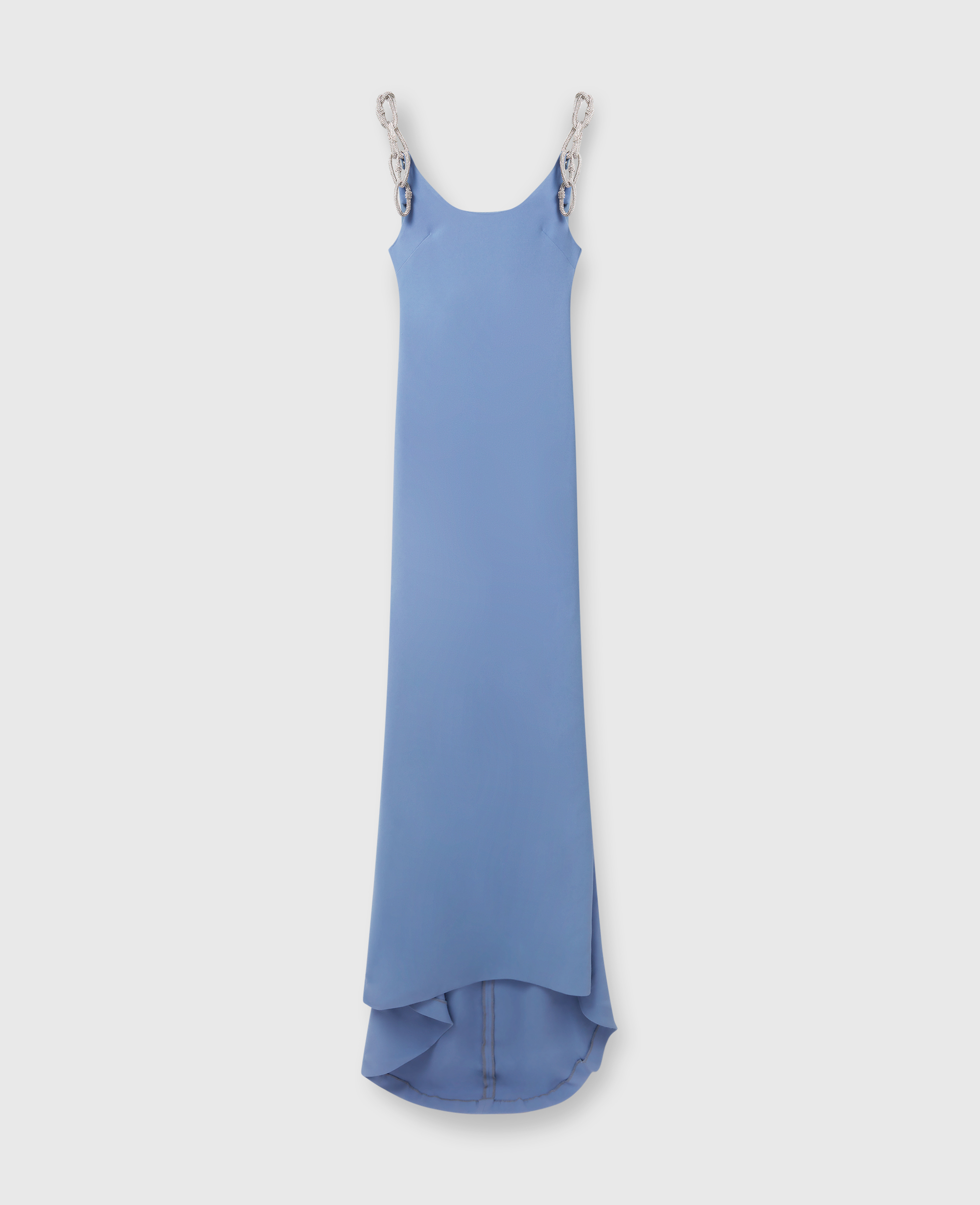 Stella Mccartney Crystal Chain Straps Dress In Iris