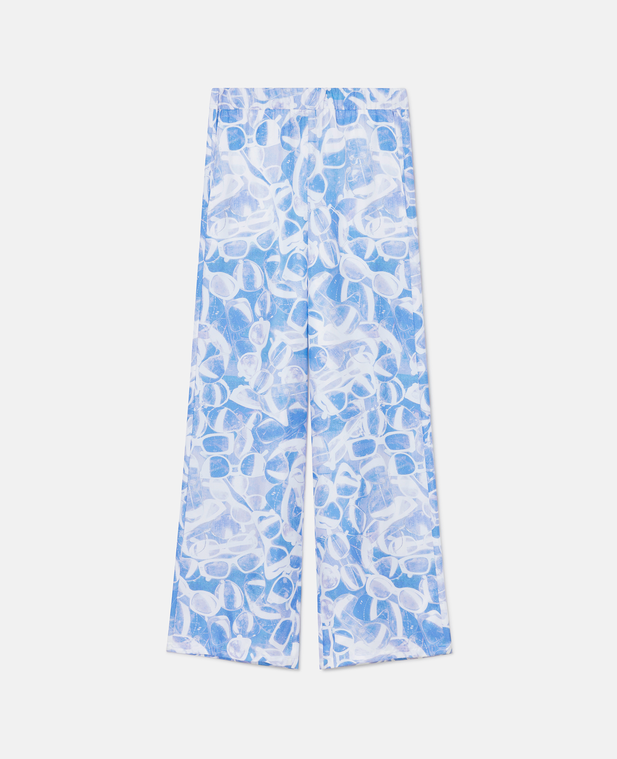 Stella Mccartney Sunglasses Print Straight-leg Trousers In Blue