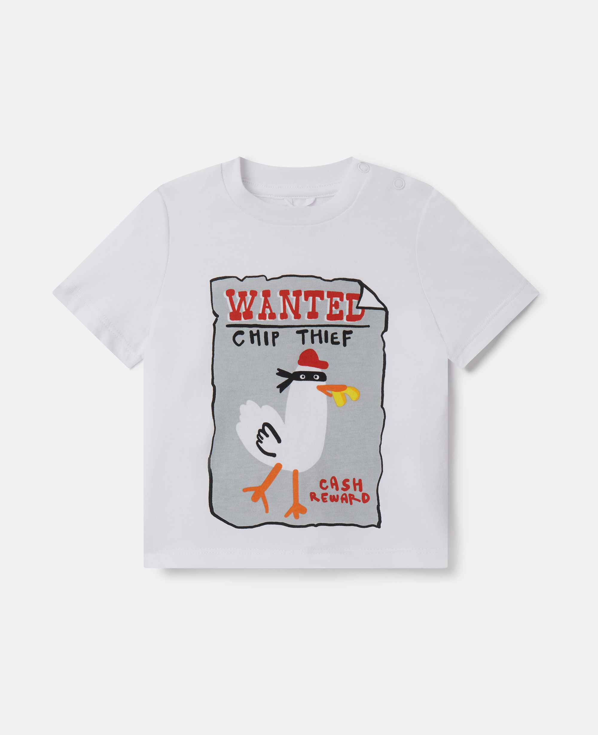Stella McCartney – Seagull Bandit T-Shirt, Woman, White, Size: 9m