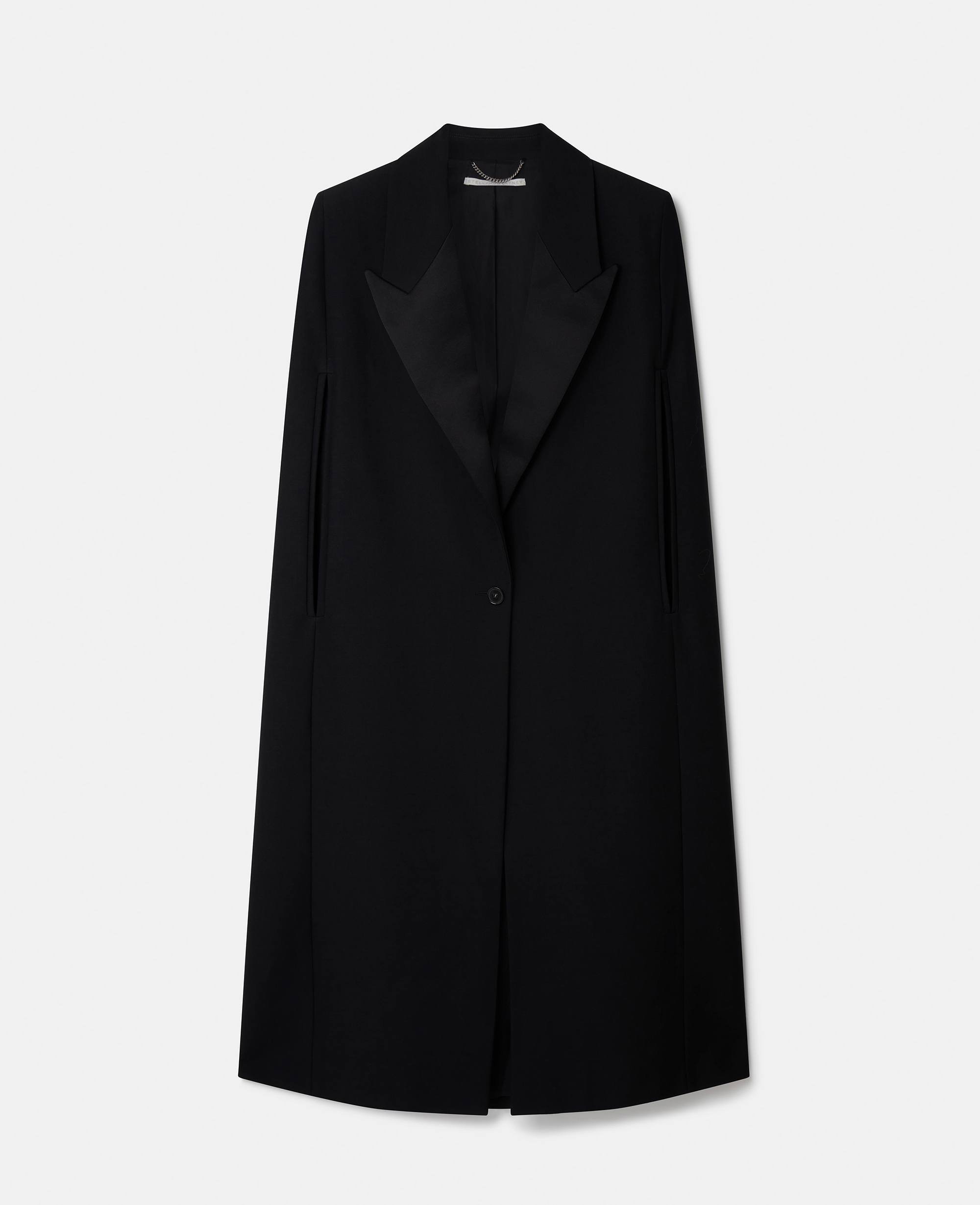 Shop Stella Mccartney Tuxedo Tailoring Cape Coat In Black
